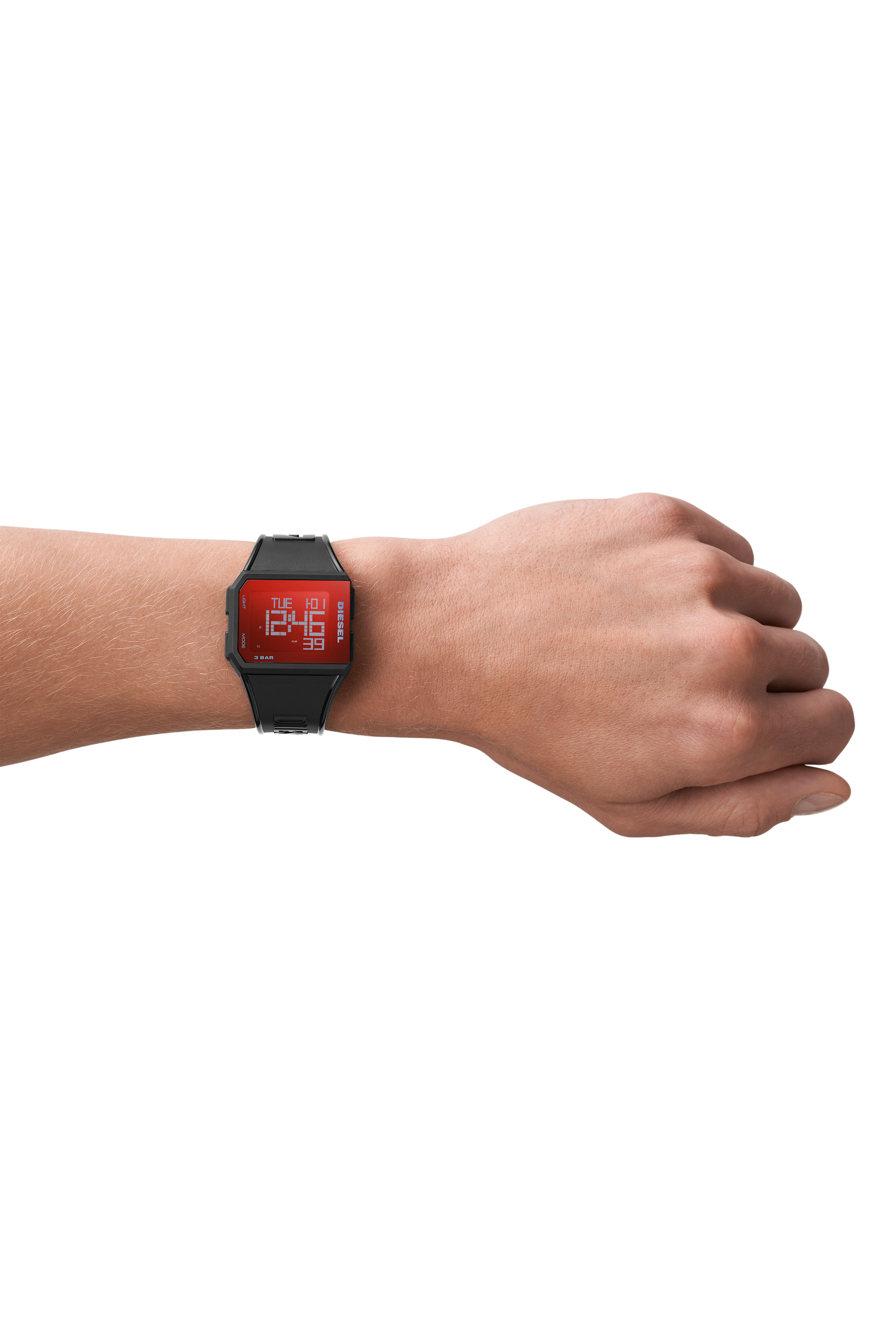 DZ1971: Women's black digital watch with rectangular dial | Diesel