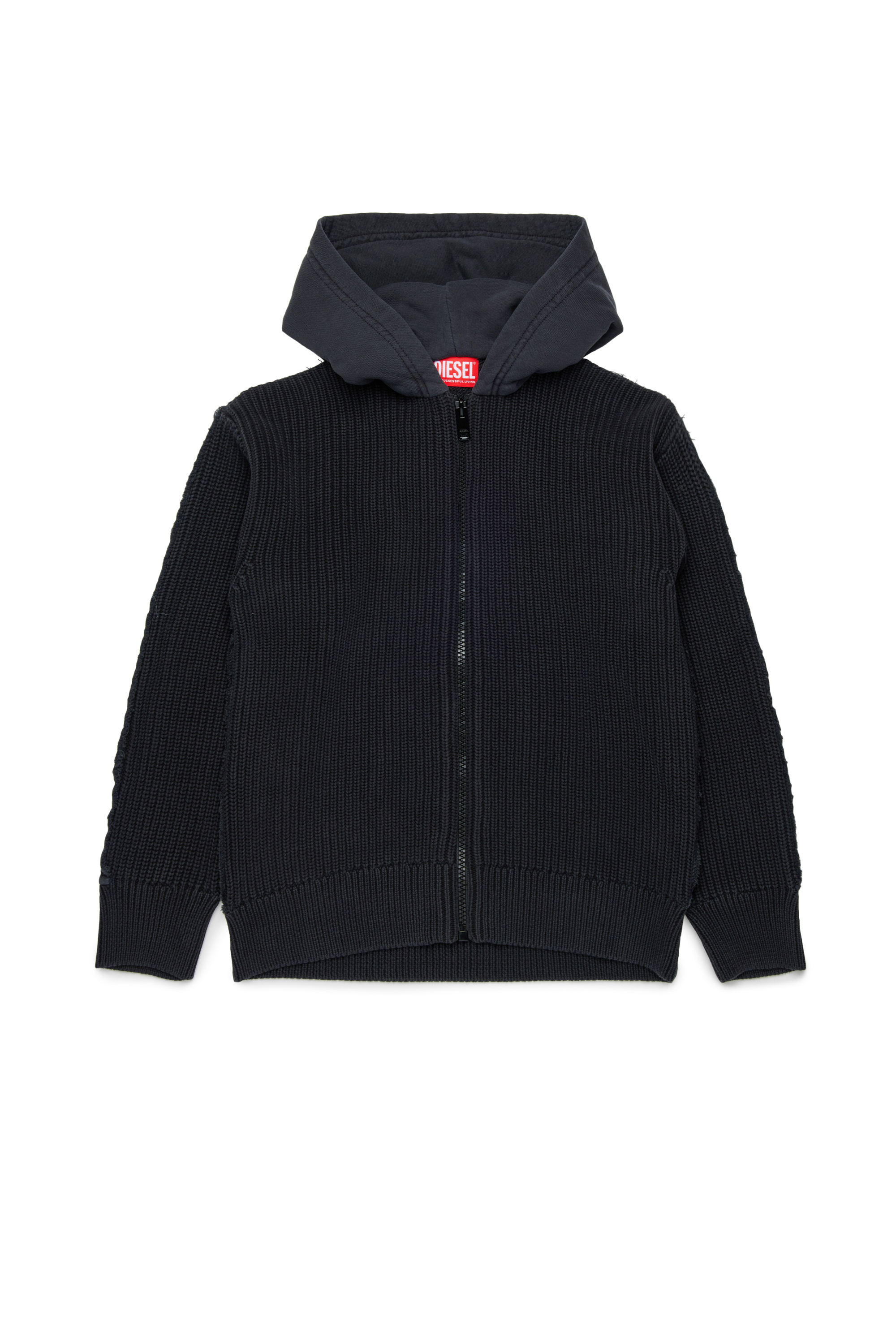 Diesel - KOBERTO OVER, Man's Cotton zip-up hoodie in Black - 1