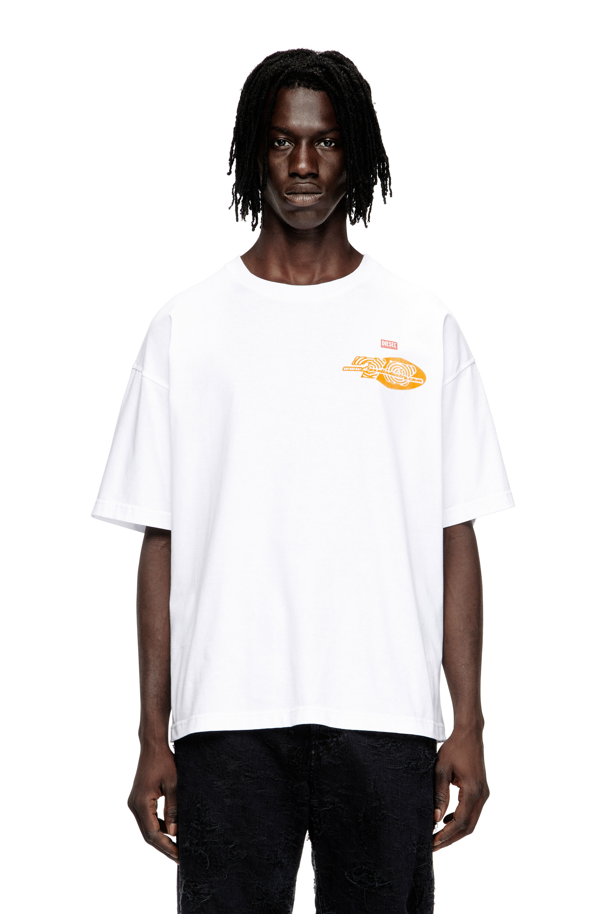 Diesel - T-BOXT-T23, Man's Cotton T-shirt with graphic print in White - 1