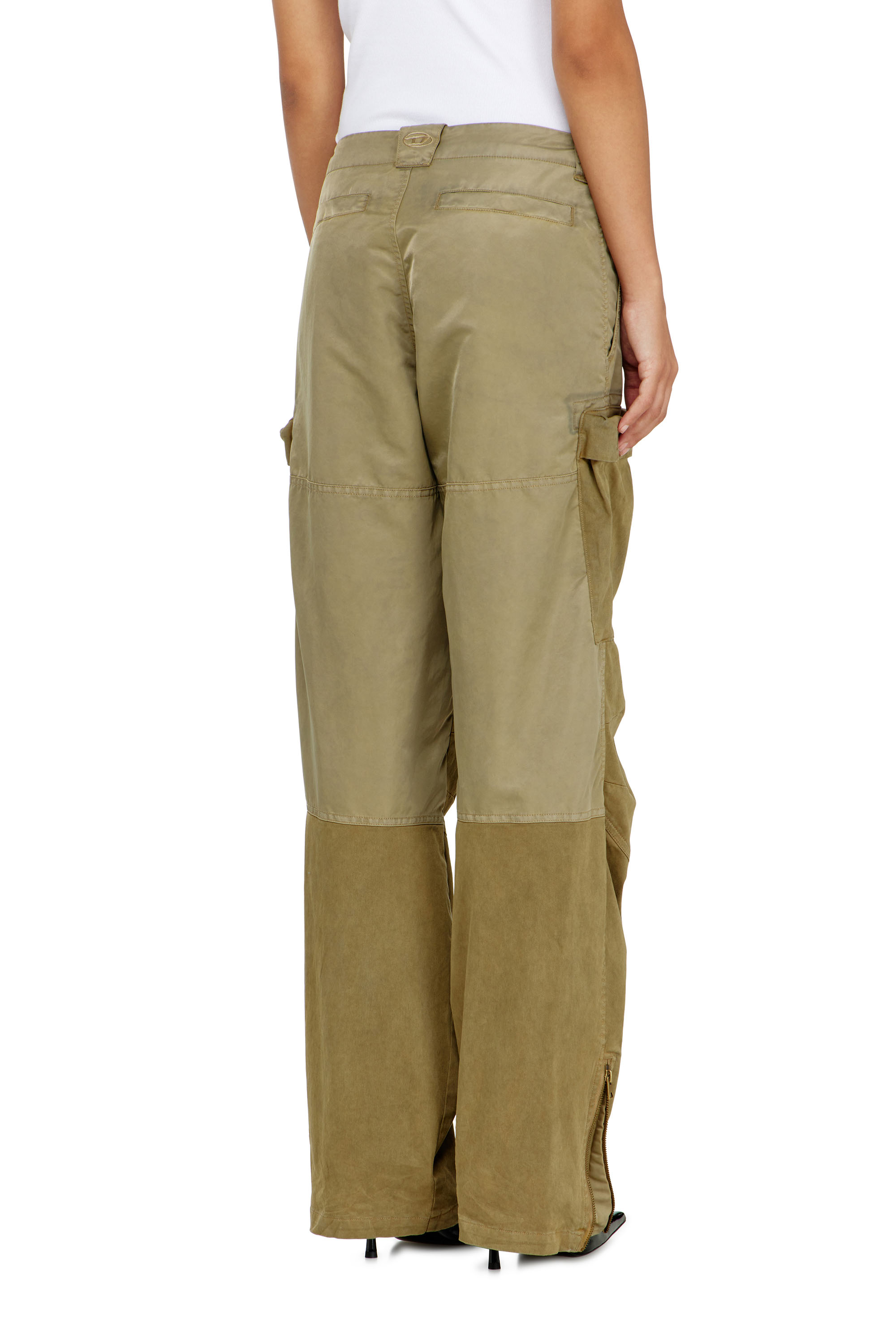 Diesel - P-ARKER, Woman's Cargo pants in cotton and nylon in Military Green - 3