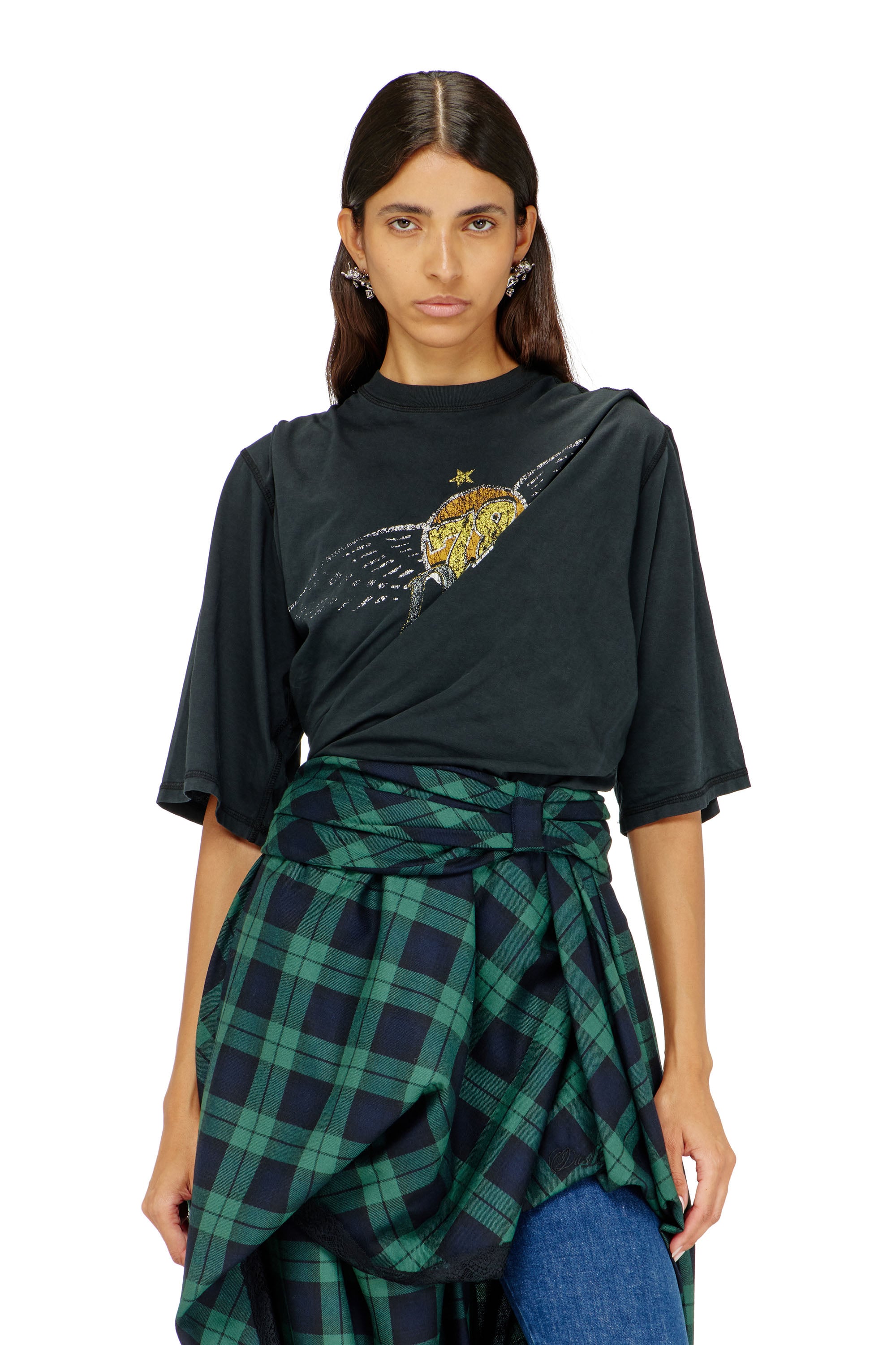 Diesel - T-MILLA-JER, Woman's T-shirt bodysuit with concert graphics in null - 1