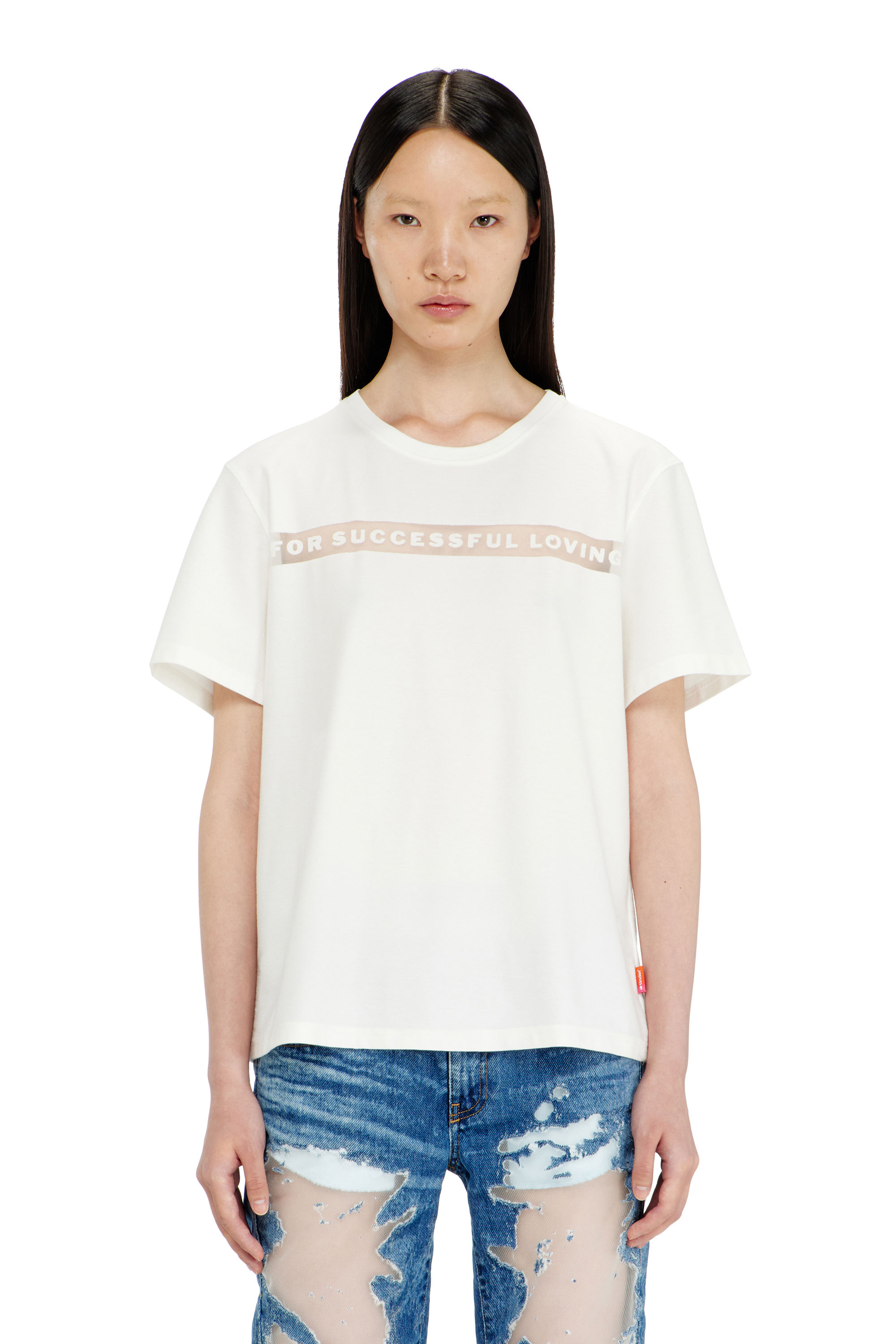 Diesel - PR-T-NOTS-CHI-R, Unisex's T-shirt with For Successful Loving logo in White - 1