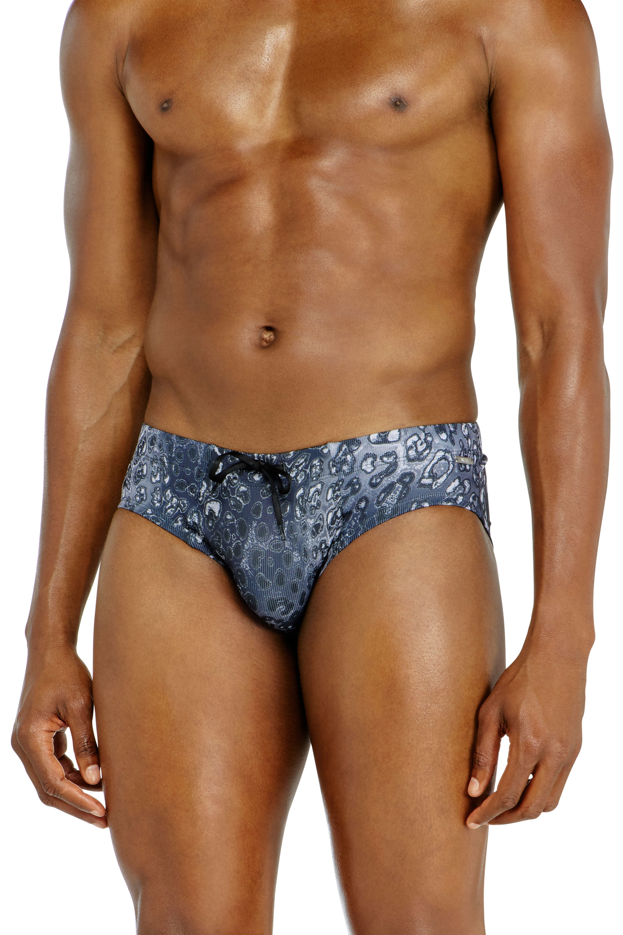 Diesel - ALFIE-UTLT, Man's Animal-print swimsuit in recycled tech fabric in Blue - 1