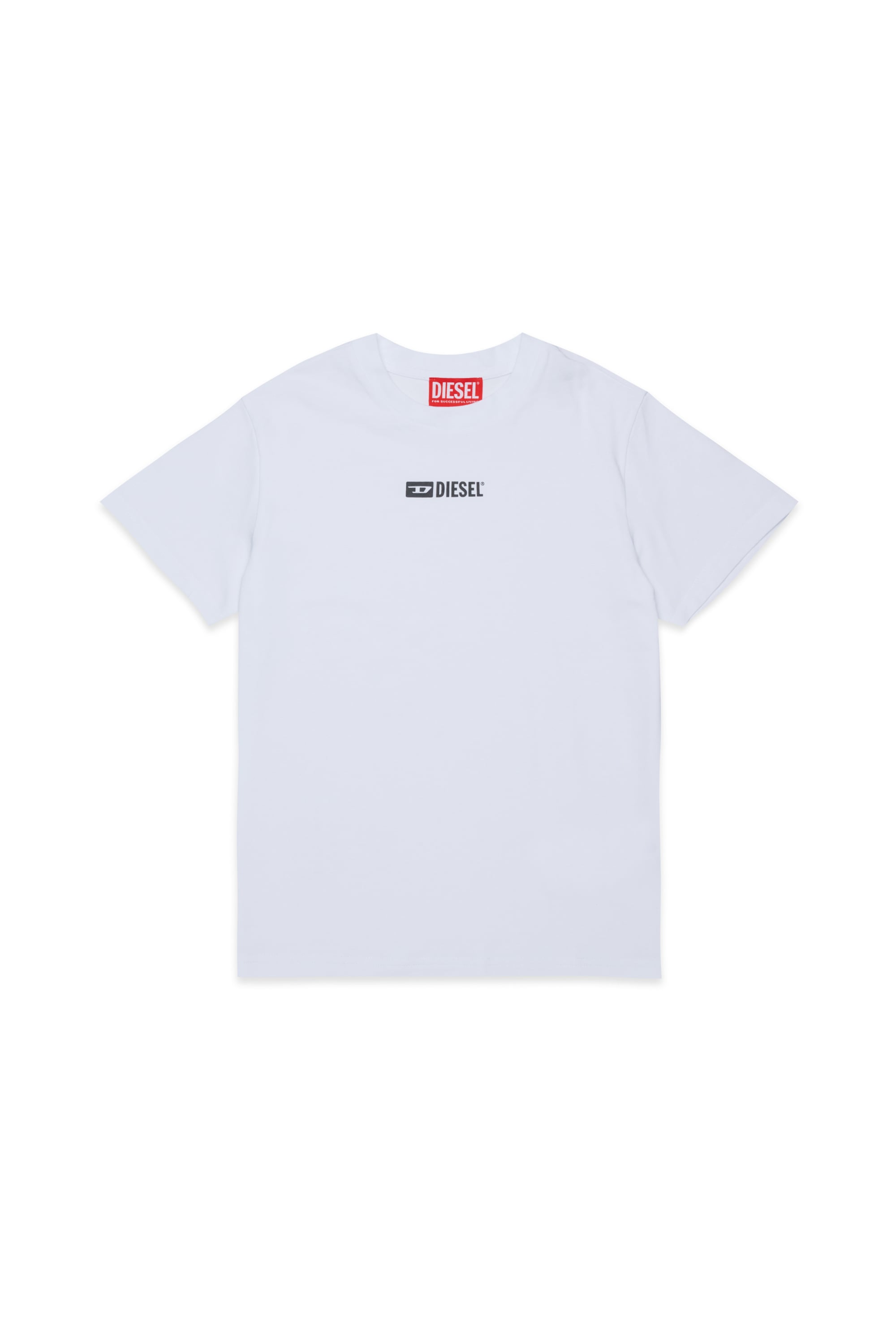 Diesel - UTTER, Man's T-shirt in stretch cotton with logo print in White - 1