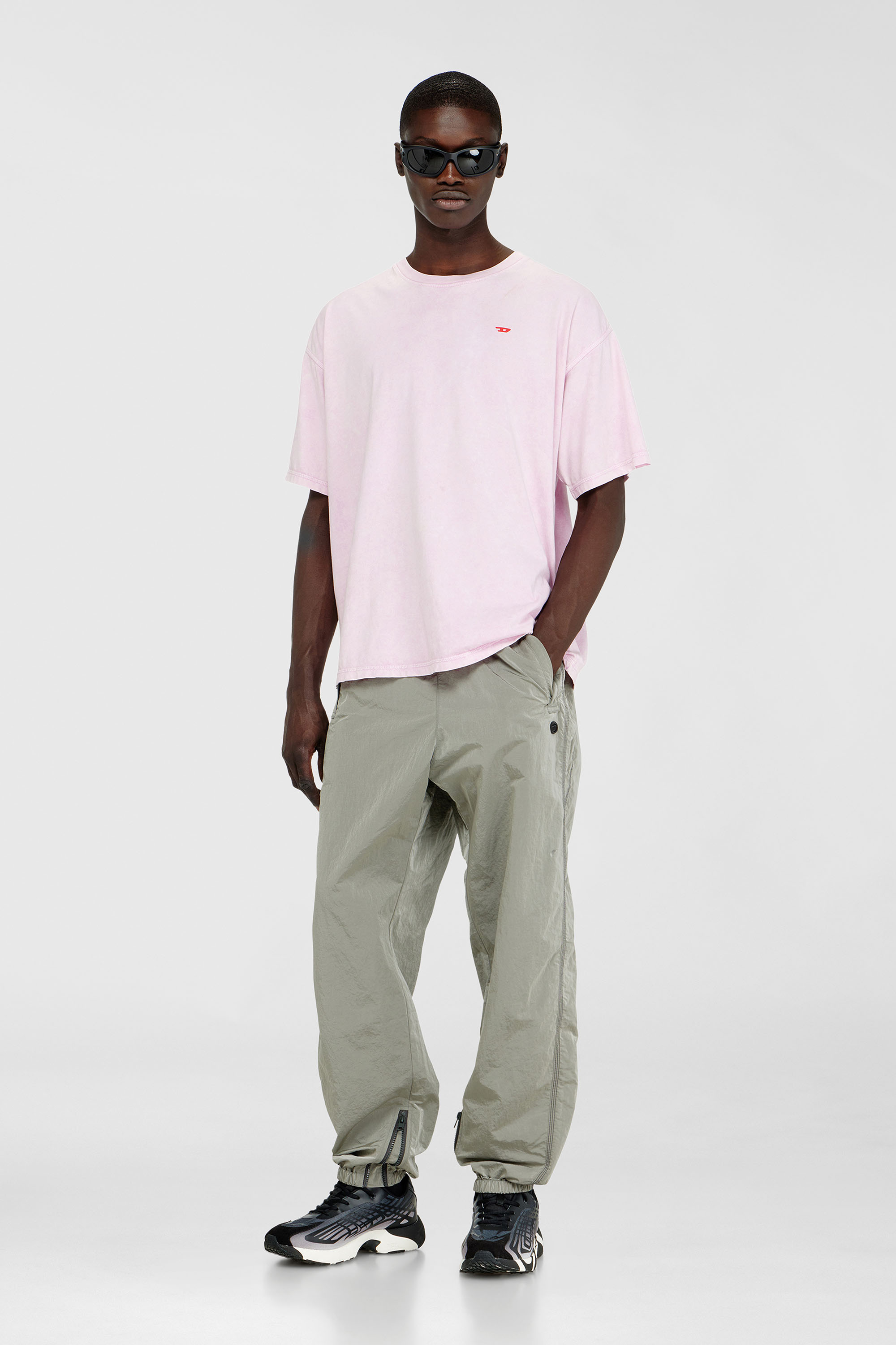 Diesel - T-BOXT-AA14, Man's Cotton T-shirt with treated effect in Pink - 2