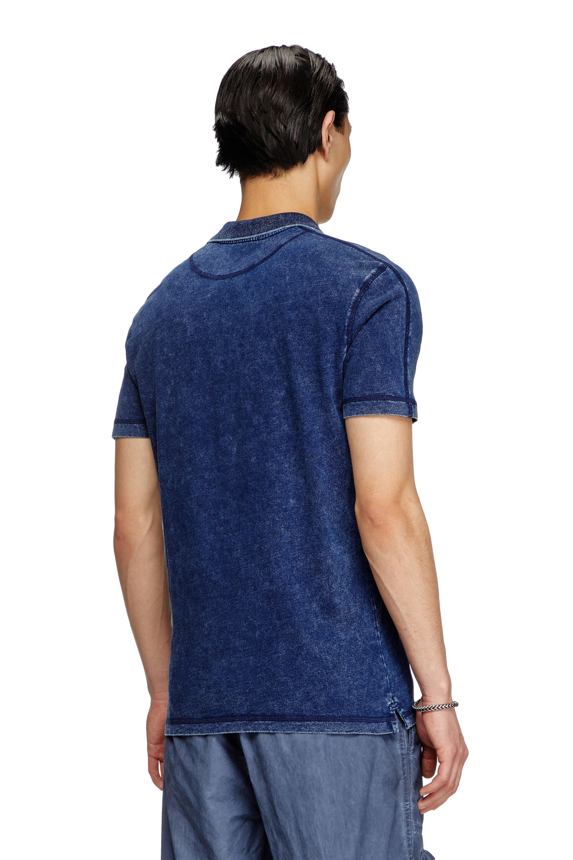 Diesel - T-SWIND-R1, Man's Denim-look polo shirt in Blue - 4