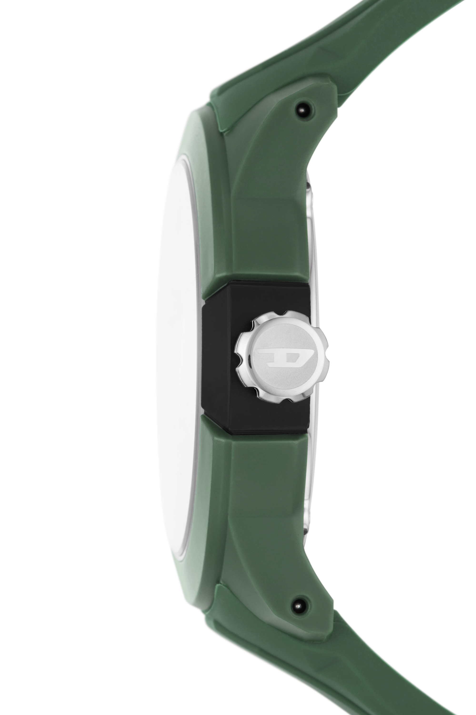 Diesel - DZ1983, Unisex's Double up three-hand green silicone watch in Green - 3