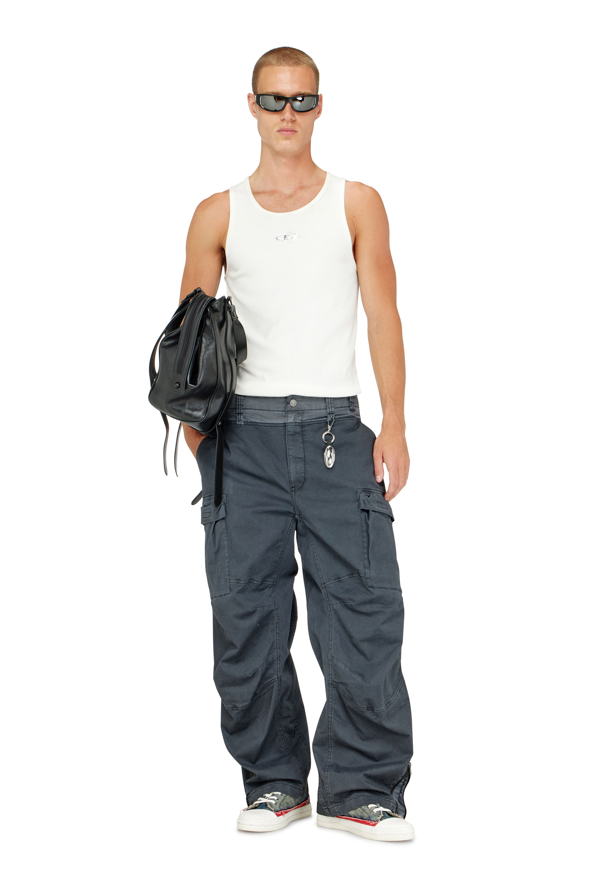 Diesel - T-LIFTY-IOD, Man's Cotton tank top with logo in White - 1