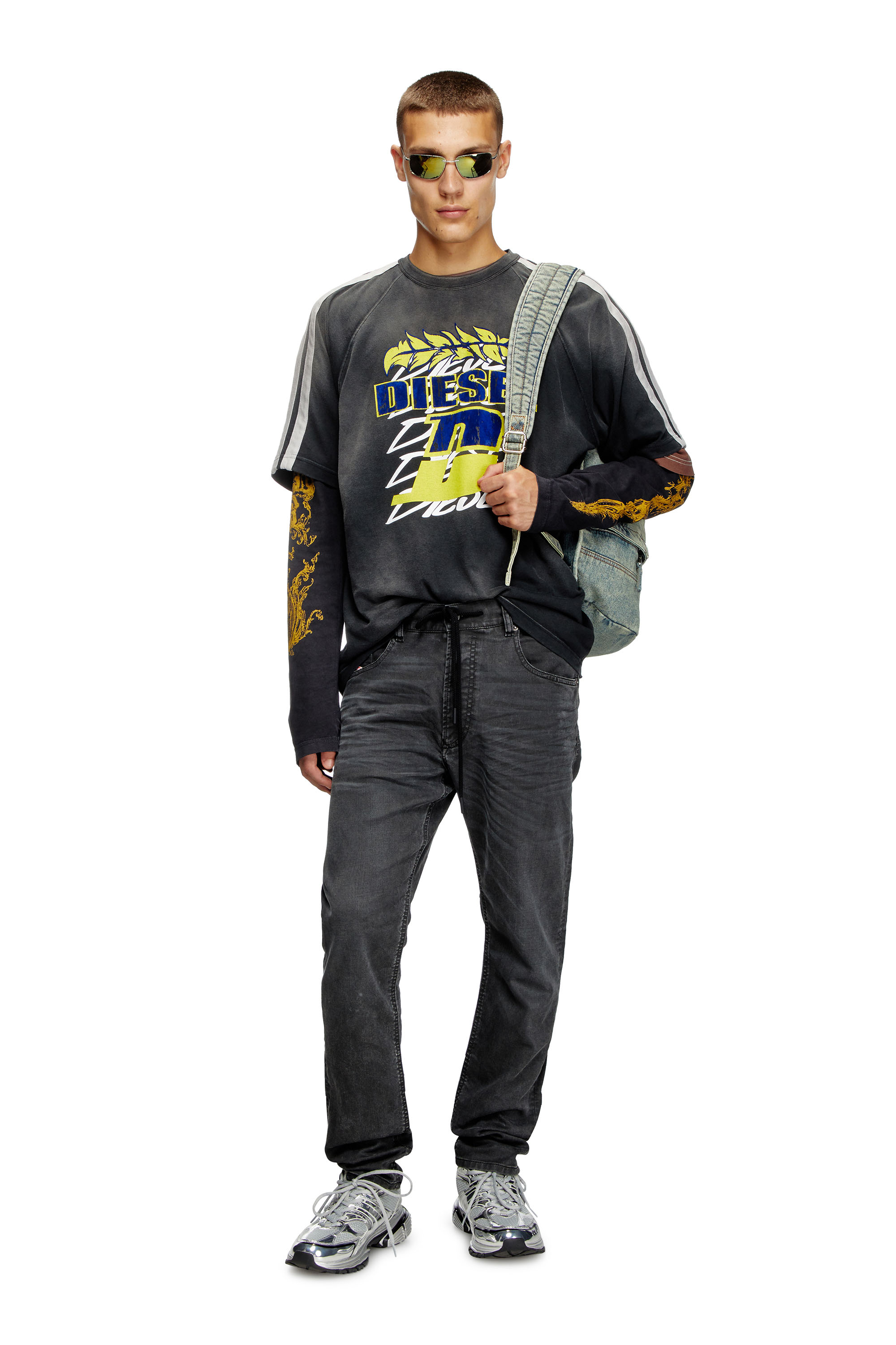 Diesel - Man's Regular 2032 D-Krooley Joggjeans® 09J75, Black - 2