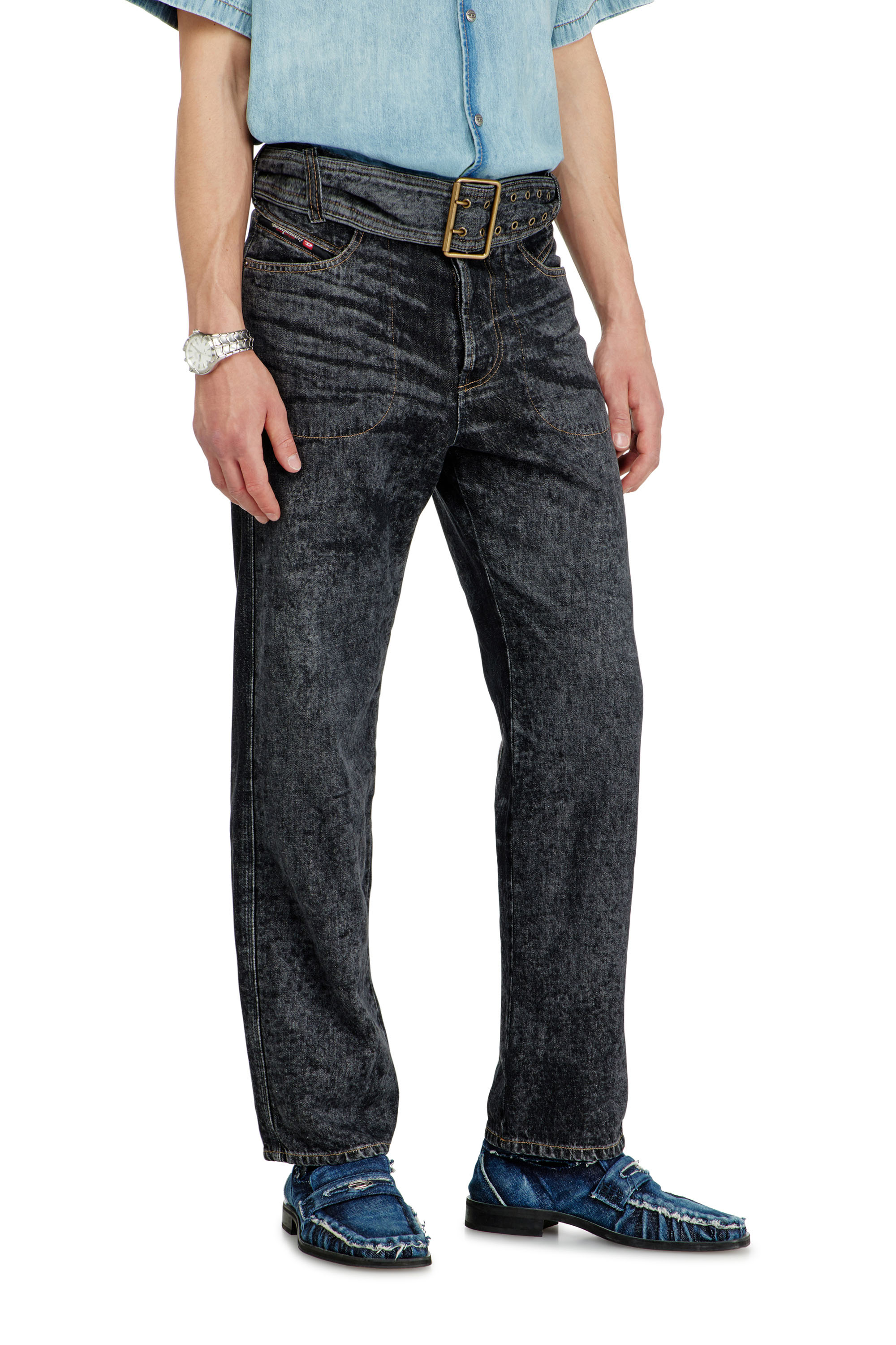 Diesel - Man's Relaxed Jeans D-Marcus 09Q24, Black/Dark grey - 7