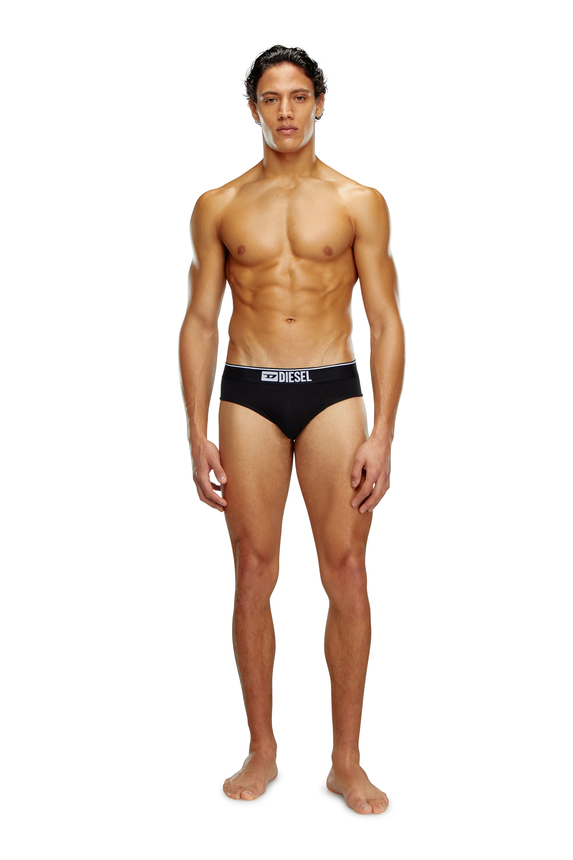 Diesel - UMBR-ANDRETHREEPACK, Man's Three-pack of plain logo briefs in Black - 1
