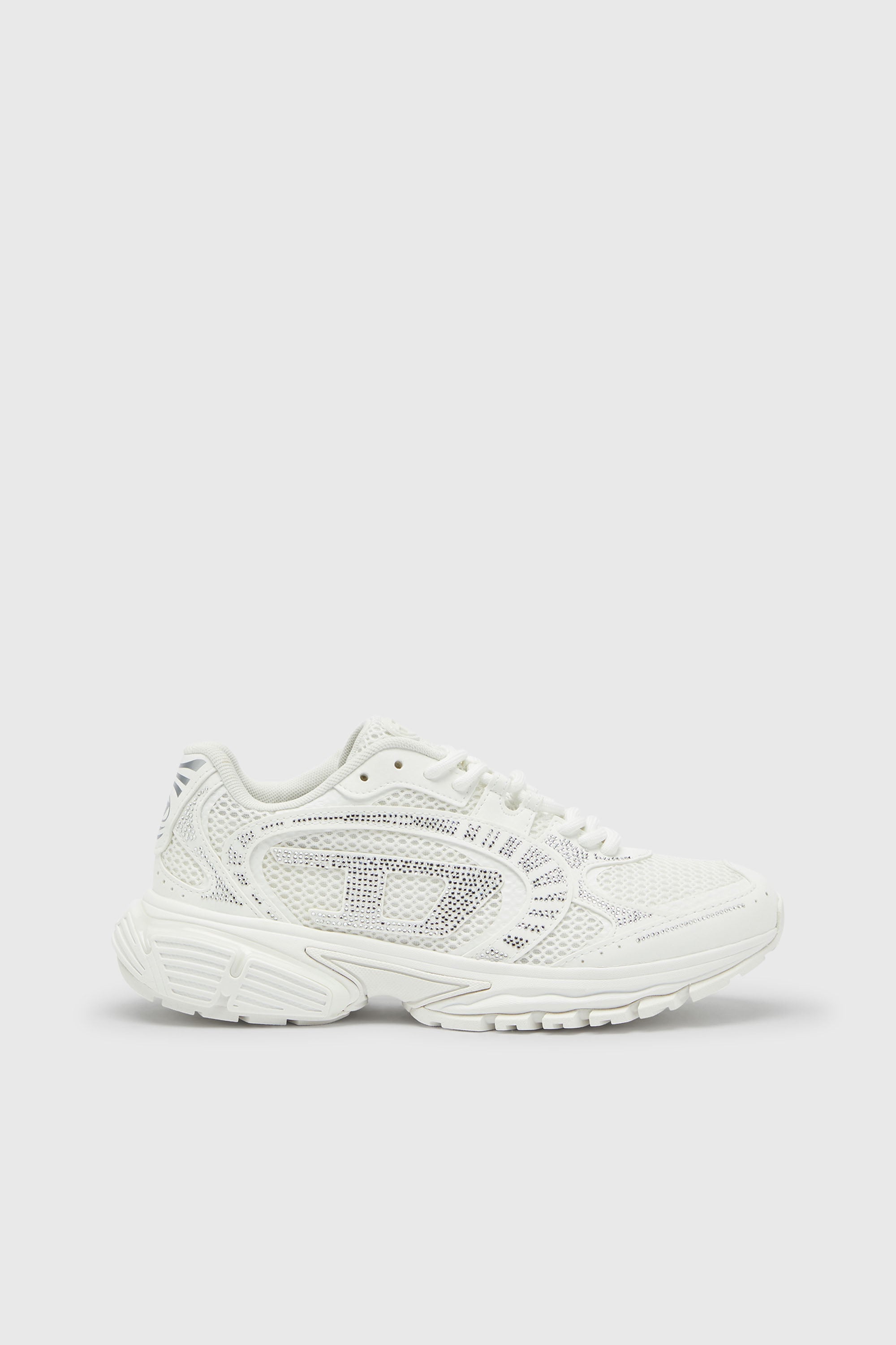 Diesel - S-PRO-V-DENSE LOW W, Woman's S-Pro-V-Dense - Mesh sneakers with crystals in White - 1