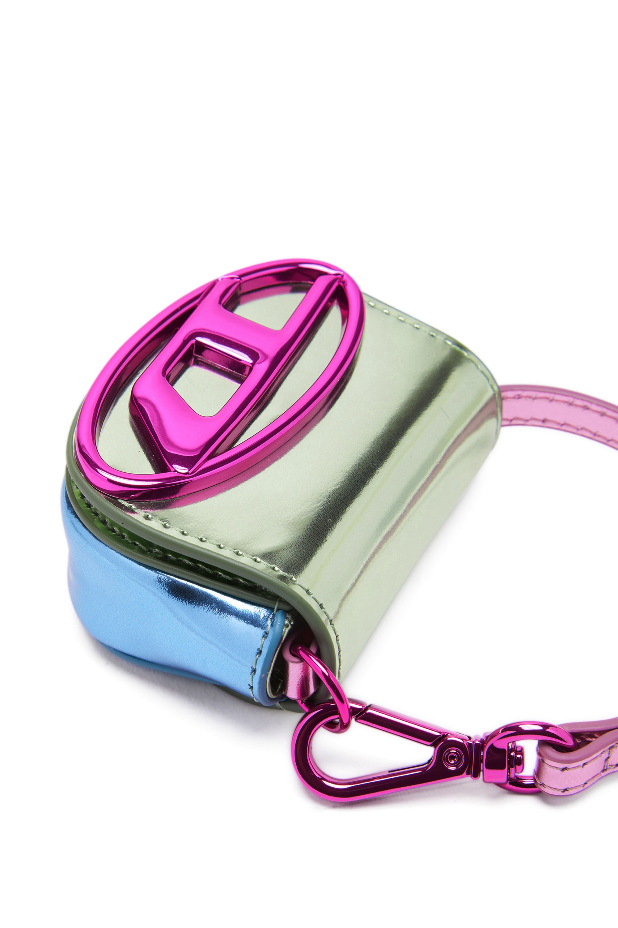 Diesel - 1DR XXS, Woman Iconic bag charm in mirror leather in Green - Image 4
