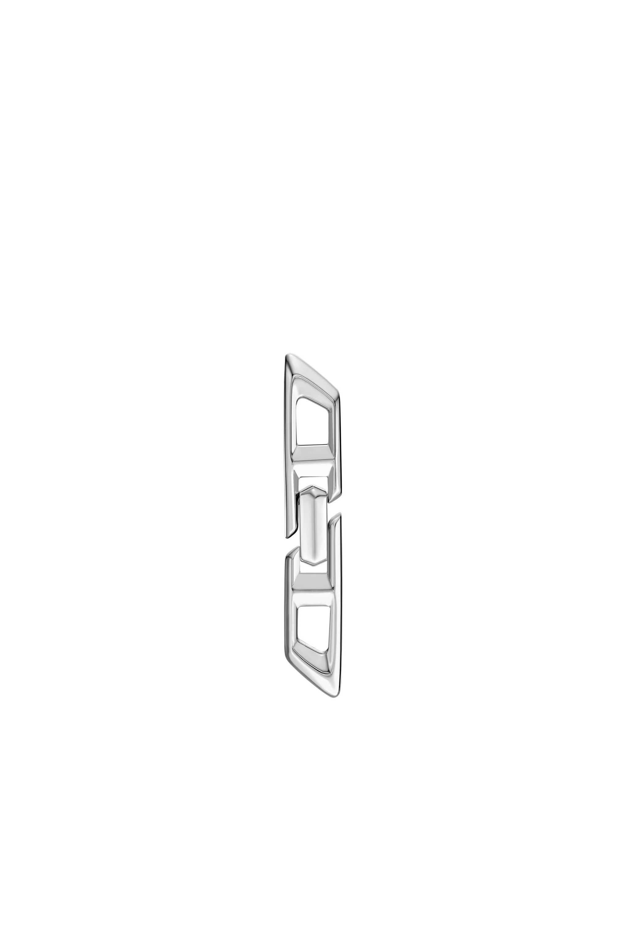 Diesel - DL1348040 JEWEL, Unisex D Logo Sterling Silver Drop Earring in Silver - Image 1