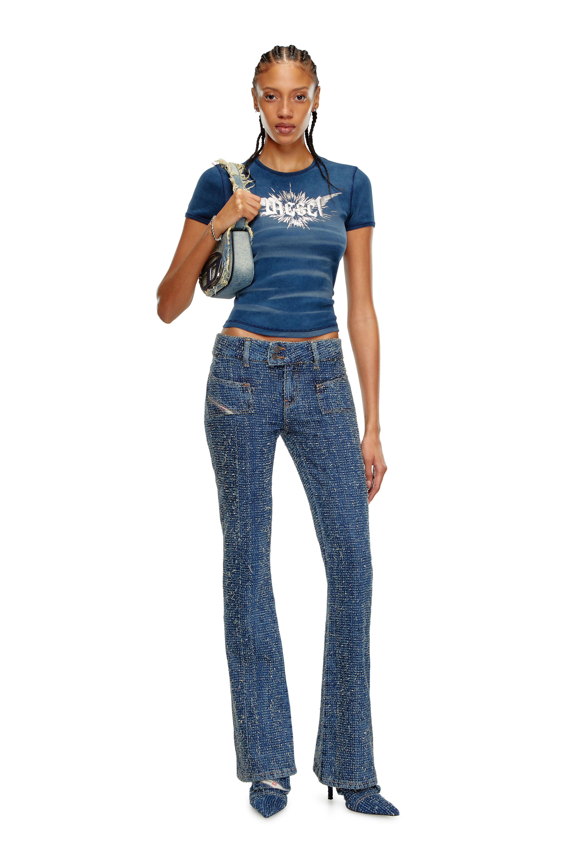 Diesel - Woman Bootcut and Flare Jeans D-Ebush 0PGAH, Medium blue - Image 1