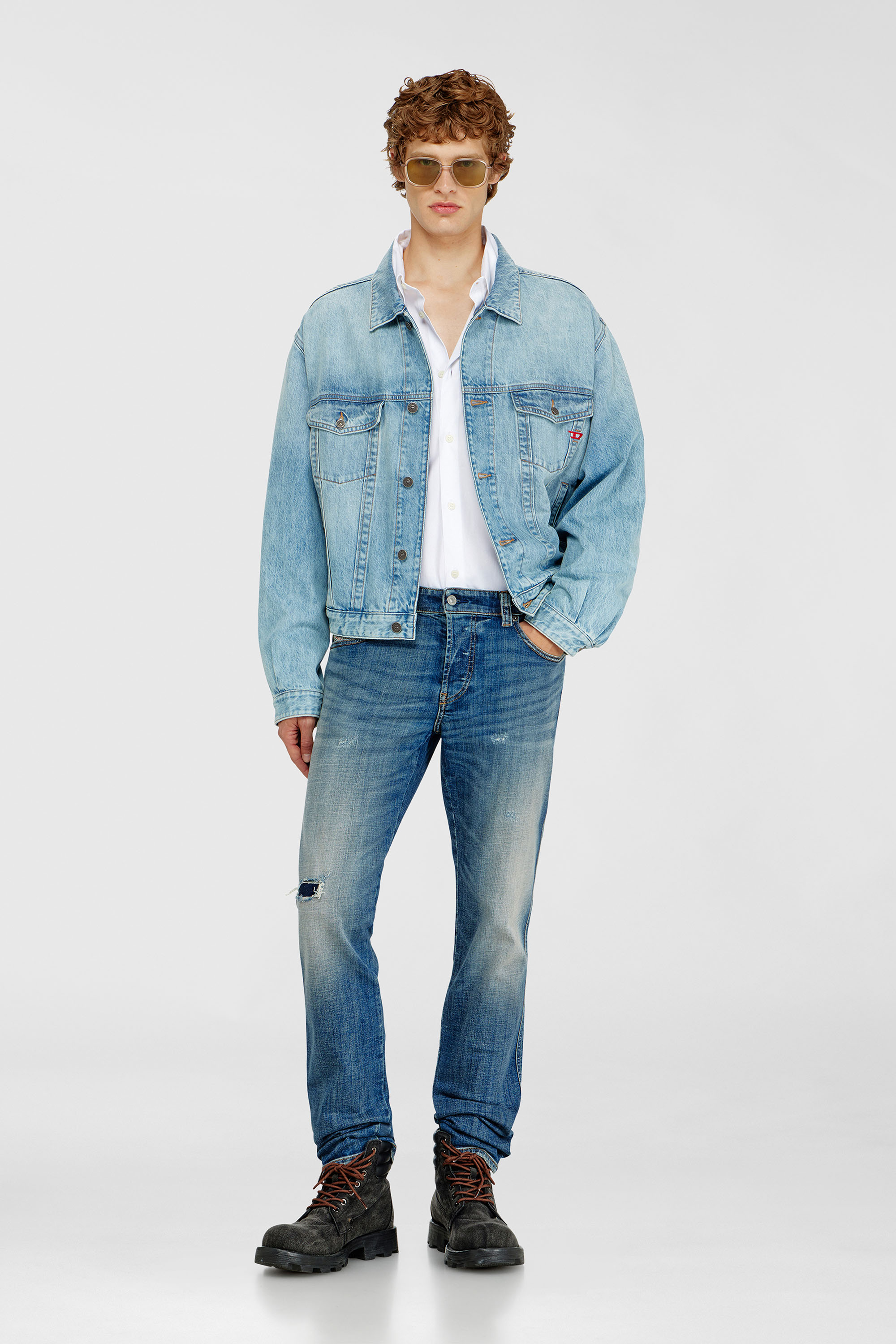 Diesel - D-RANGER, Unisex's Trucker jacket in denim in Light Blue - 2