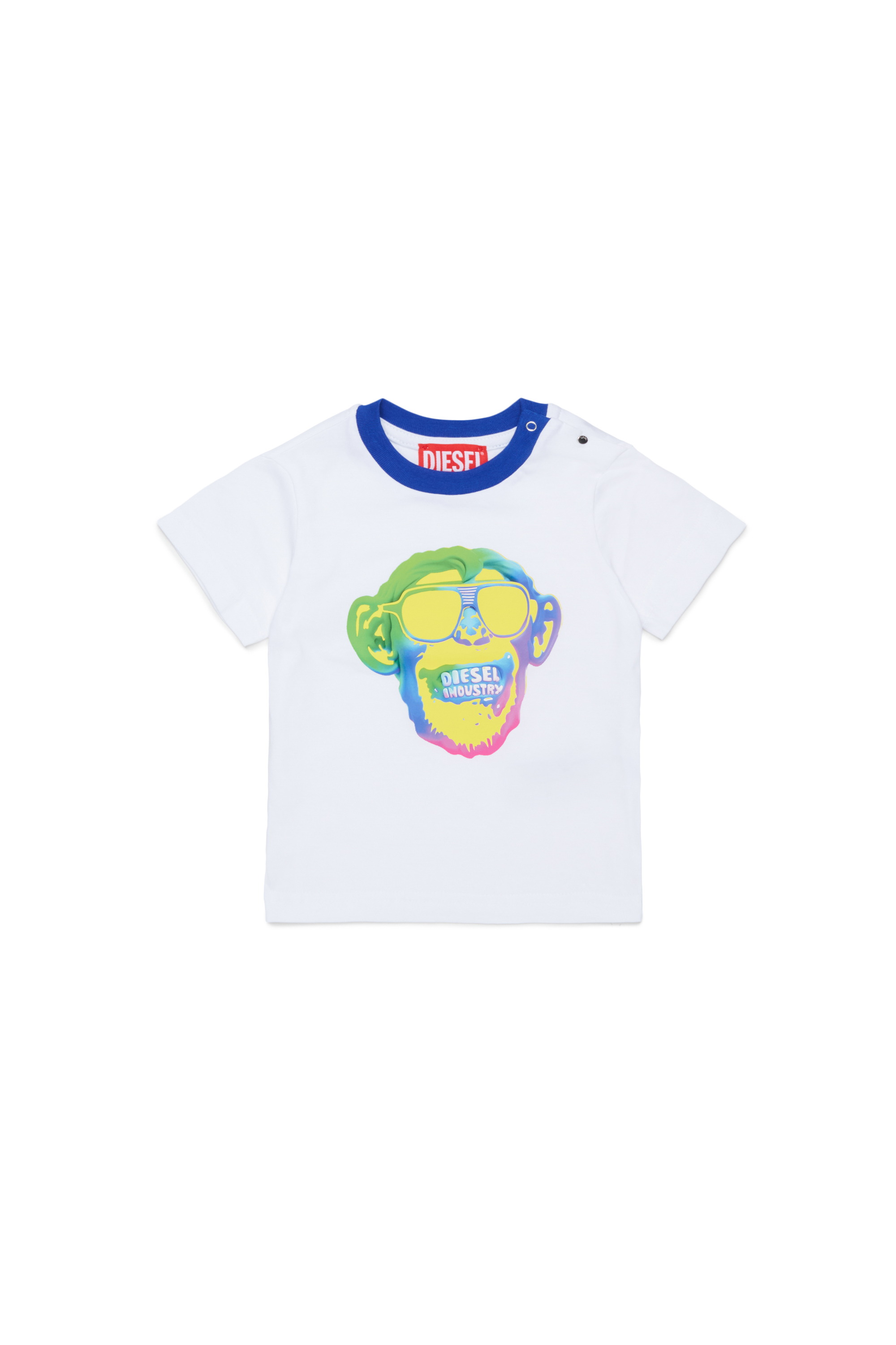 Diesel - TOKEYB, Man's Cotton T-shirt with monkey print in White - 1