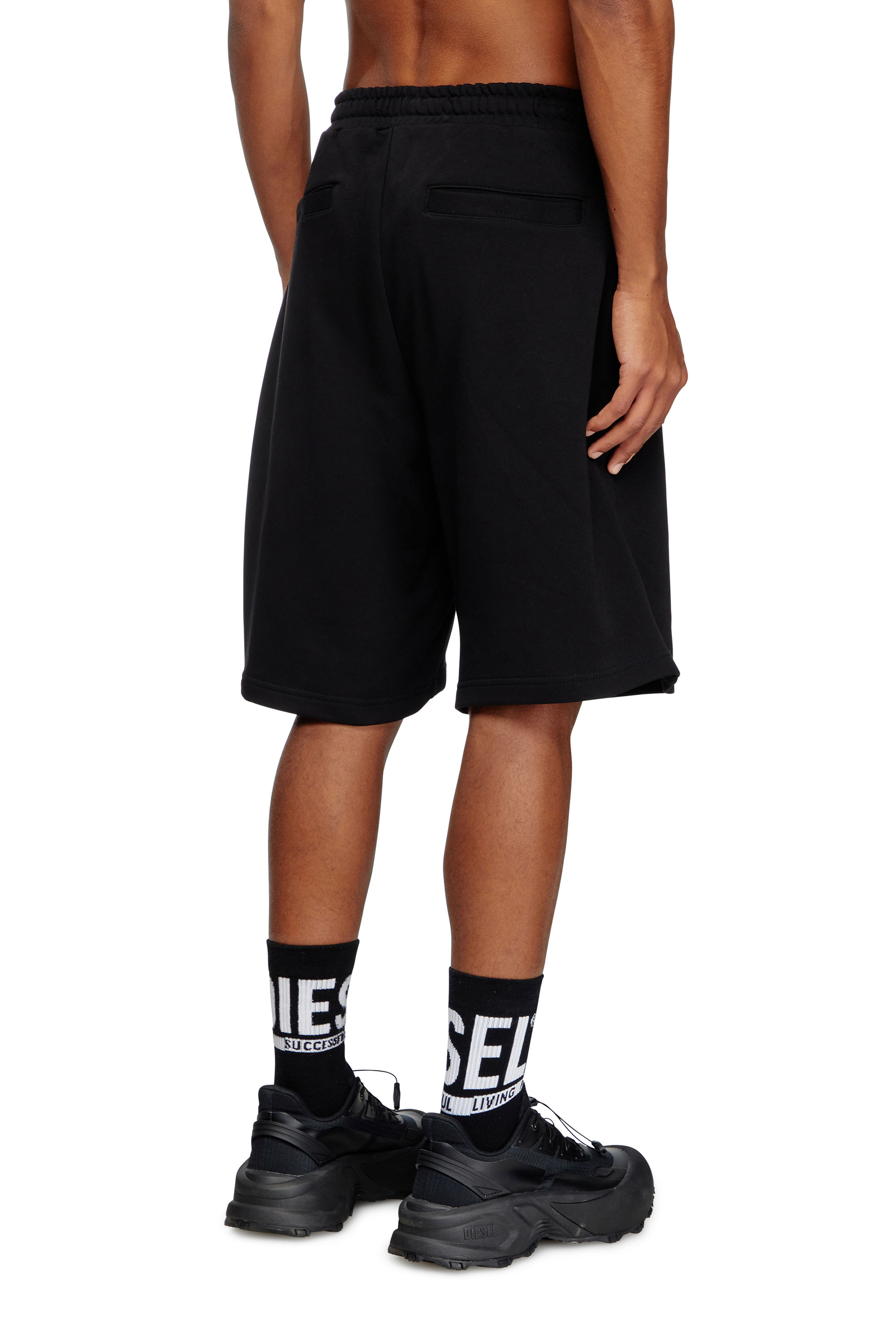 Diesel - P-CROWN-DIV, Man's Sweat shorts with embroidered logo in Black - 4