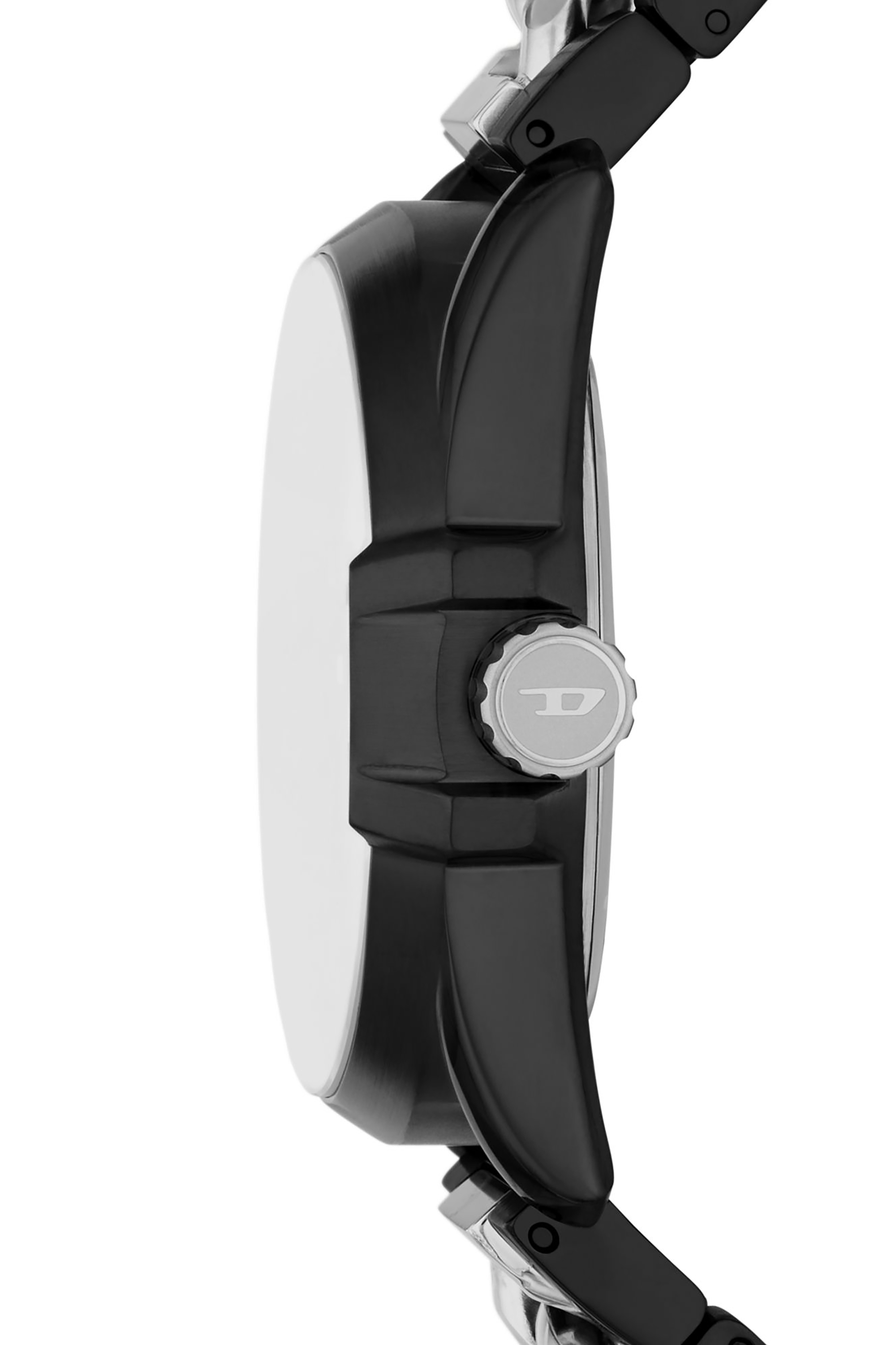 DZ4610 Man: Split Chronograph Black Leather Watch Diesel 