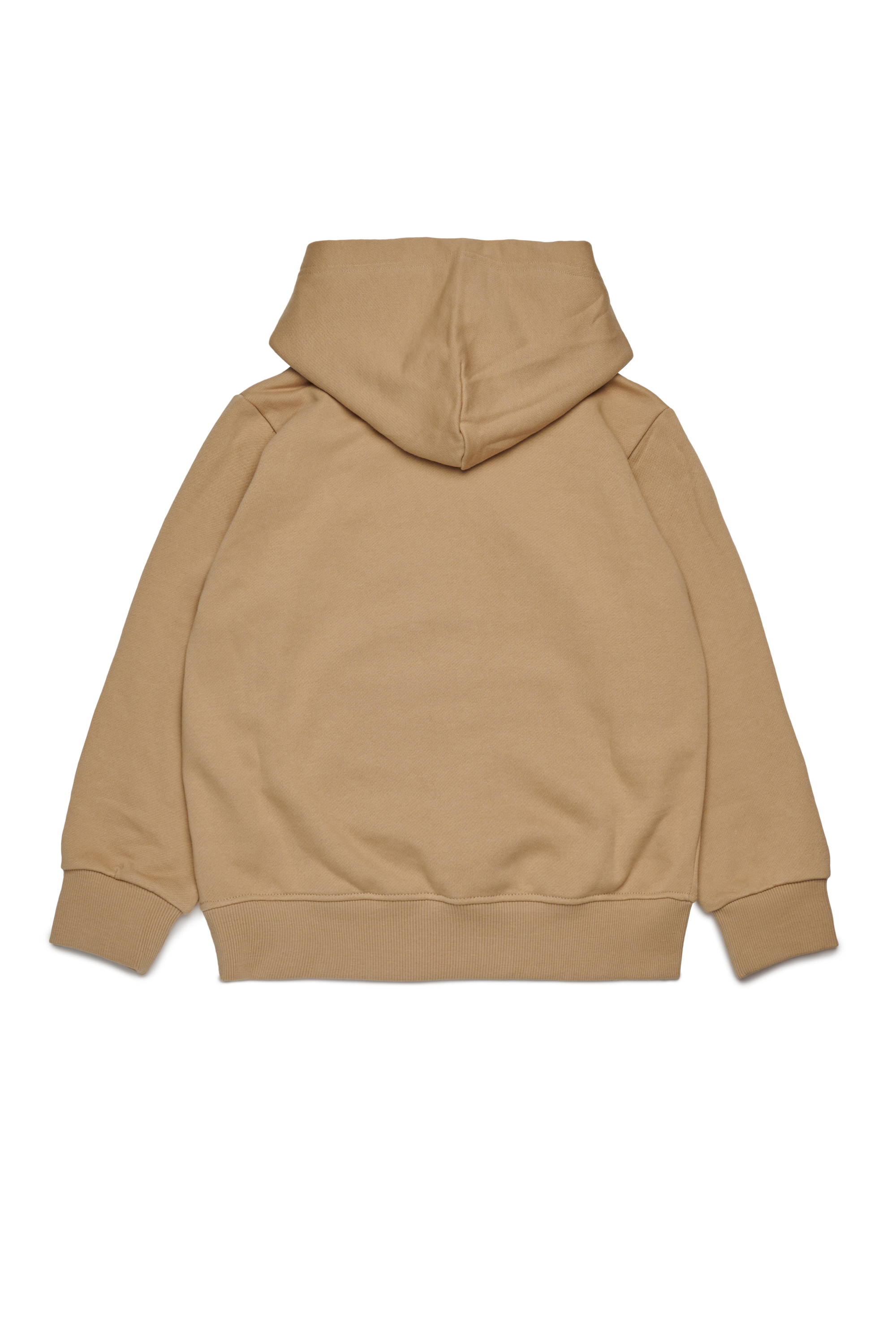Diesel - SBONNIEHOOD OVER, Man's Cotton hoodie with Oval D logo in Light Brown - 2