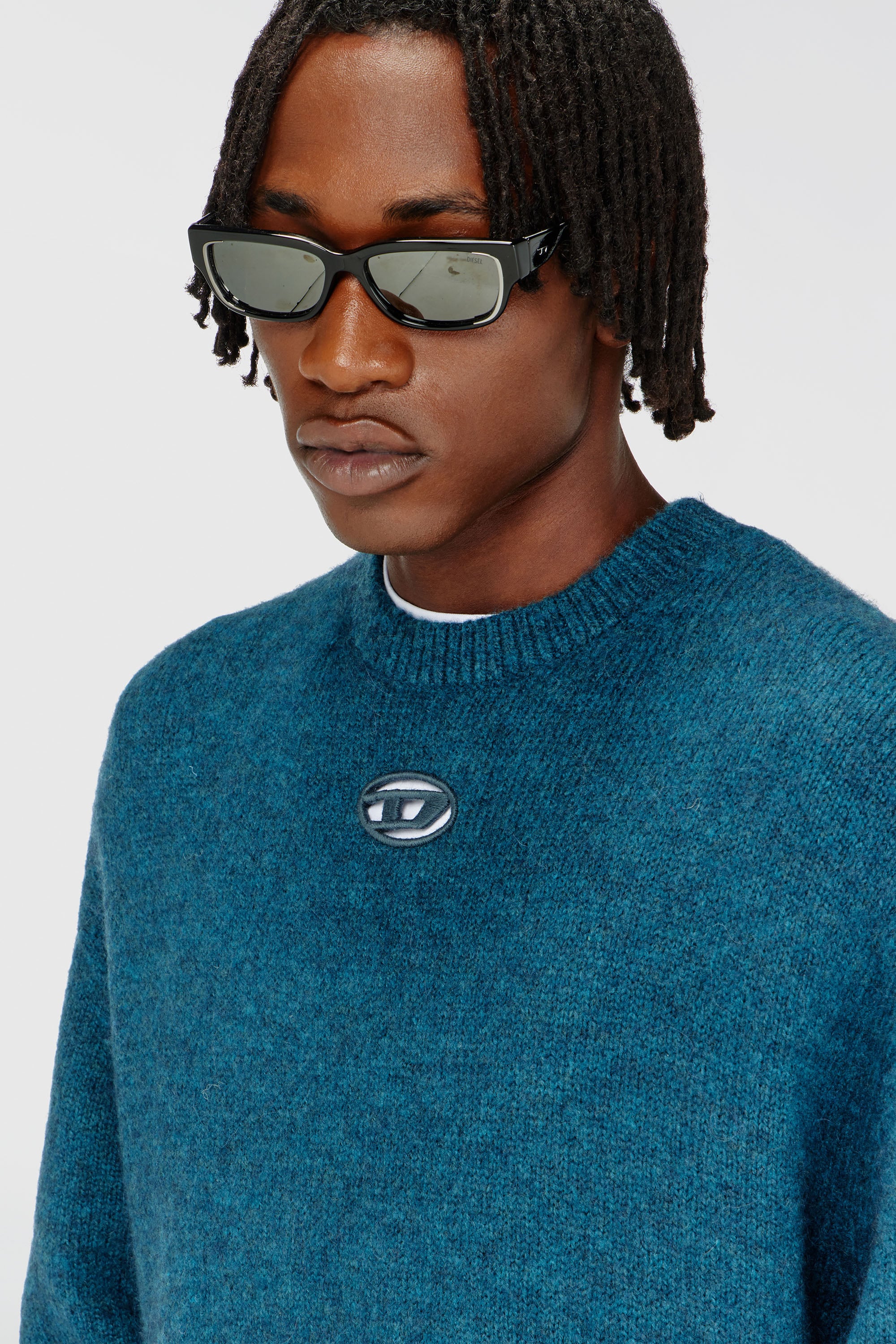 Diesel - K-AREESO, Man's Jumper in wool and alpaca blend in Water Green - 5