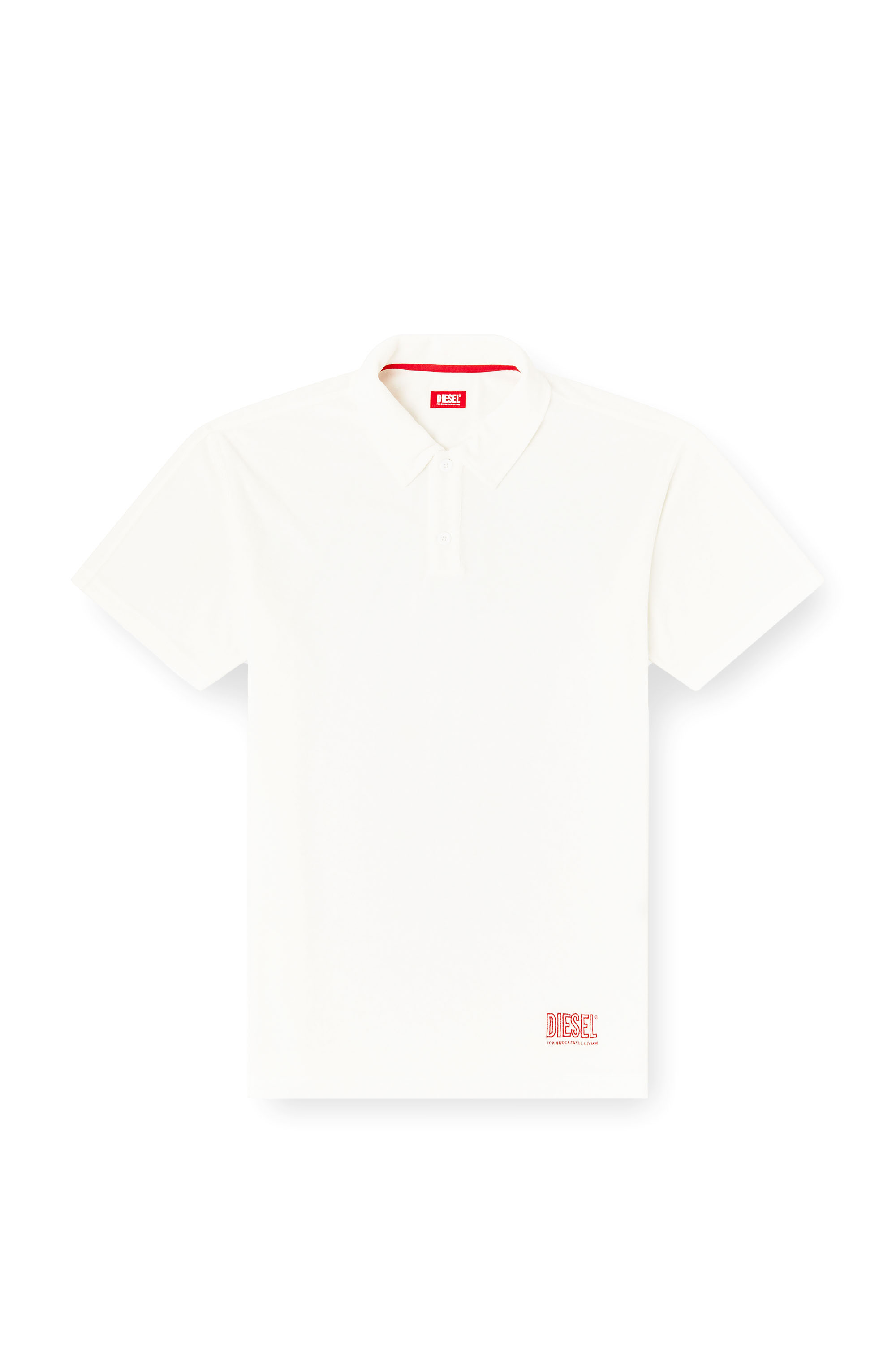 Diesel - JOSHUA-D-CORE, Man's Towelling cotton polo shirt in White - 3