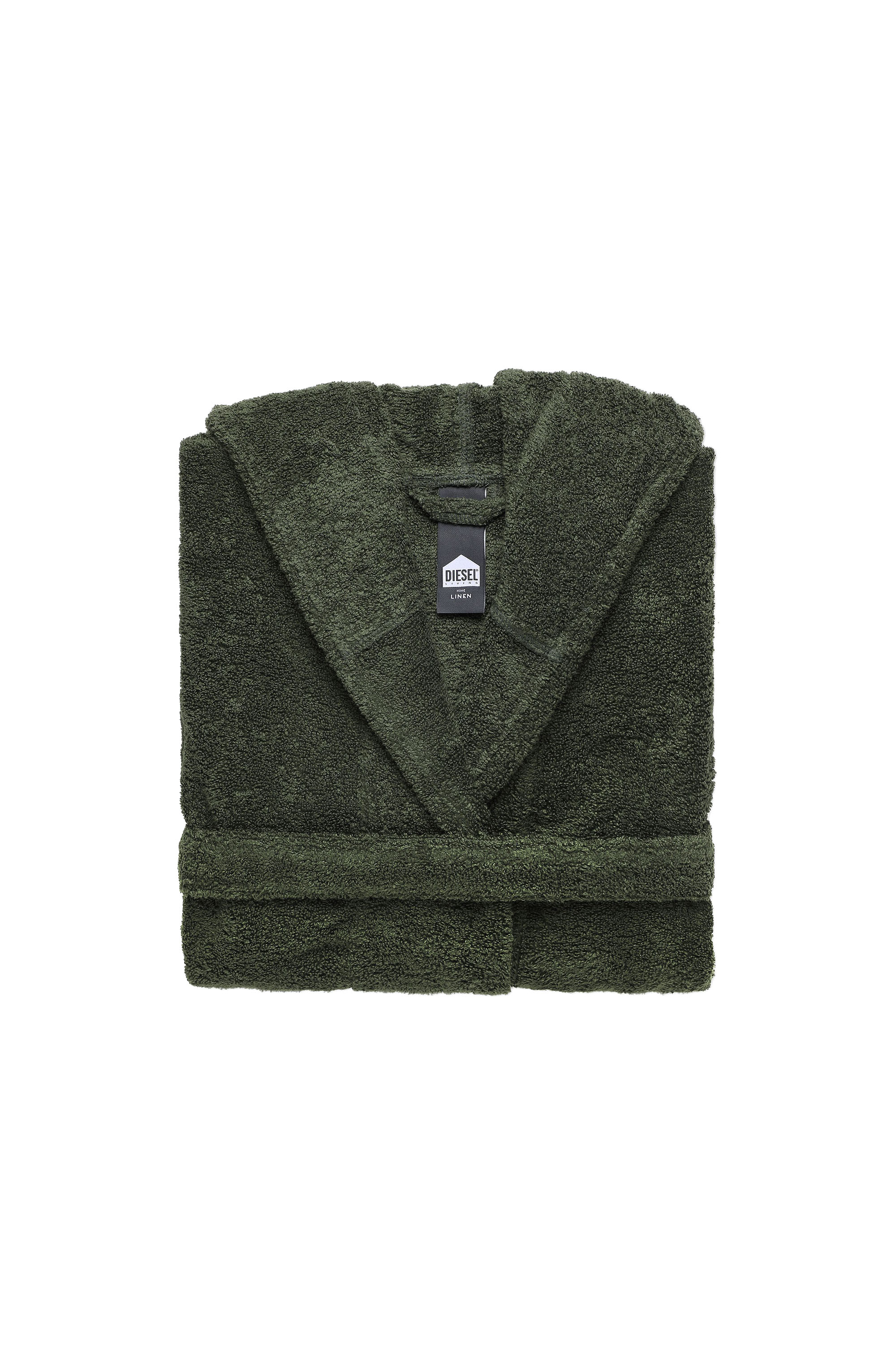 Diesel - ACC  SPORT LOGO CAP S/M, Unisex's Bathrobe with hood SPORT LOGO, S/M in Green - 1