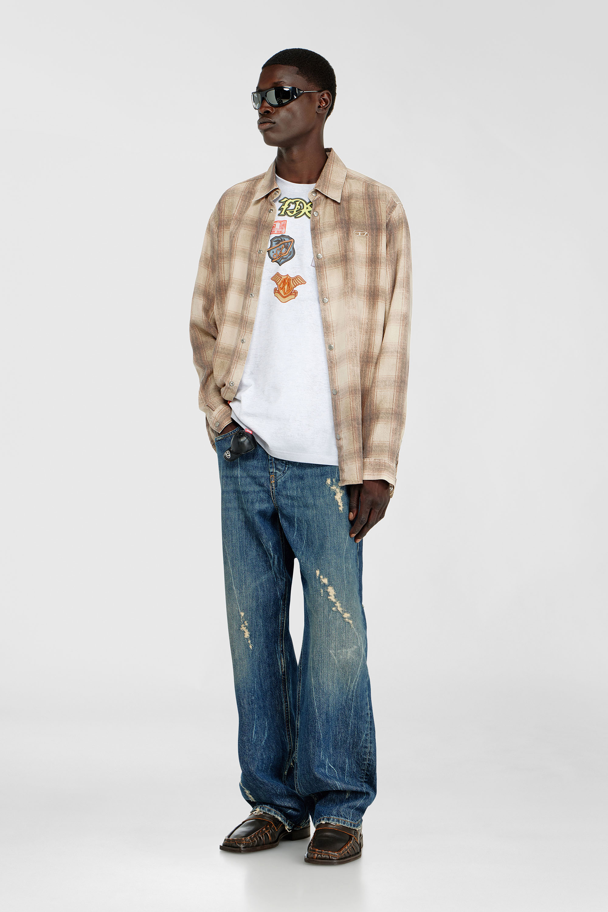 Diesel - T-BOXT-AA6, Man's Cotton T-shirt with all-over patches print in White - 2