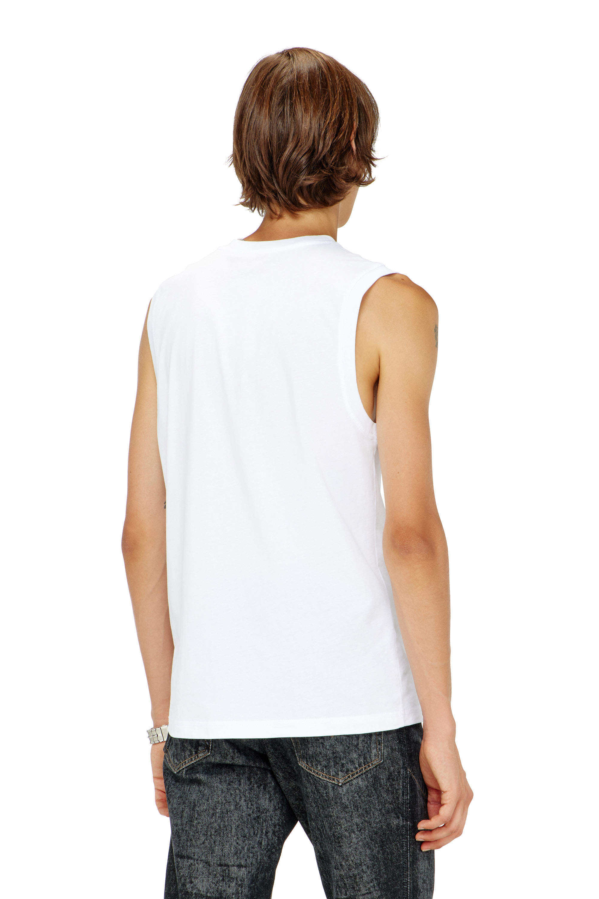 Diesel - T-ISCO-DIV, Man's Tank top with chest logo print in White - 4