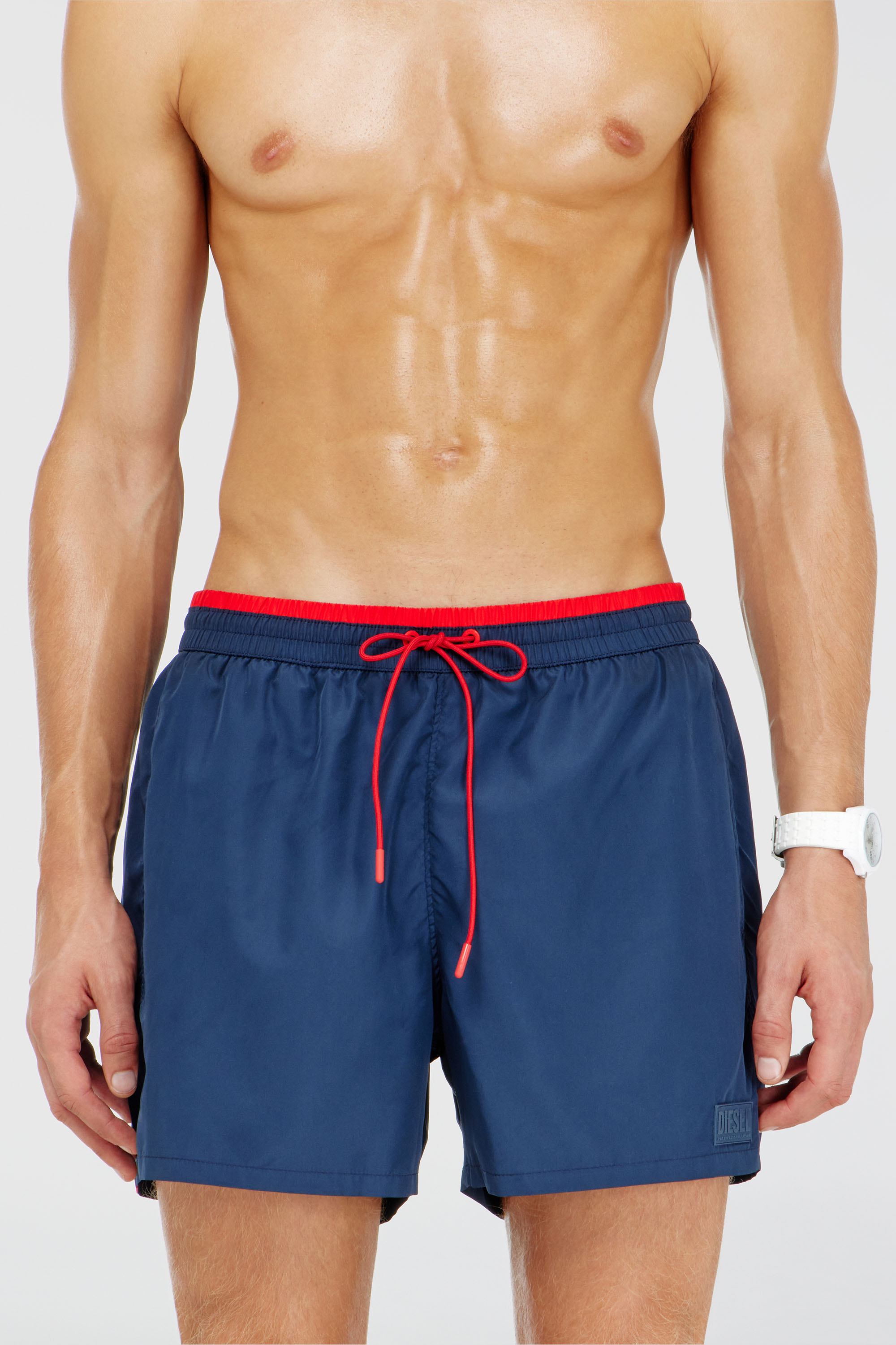 Diesel - JOEL-37-D-CORE, Man's Swim shorts with contrast waist trim in Blue - 2