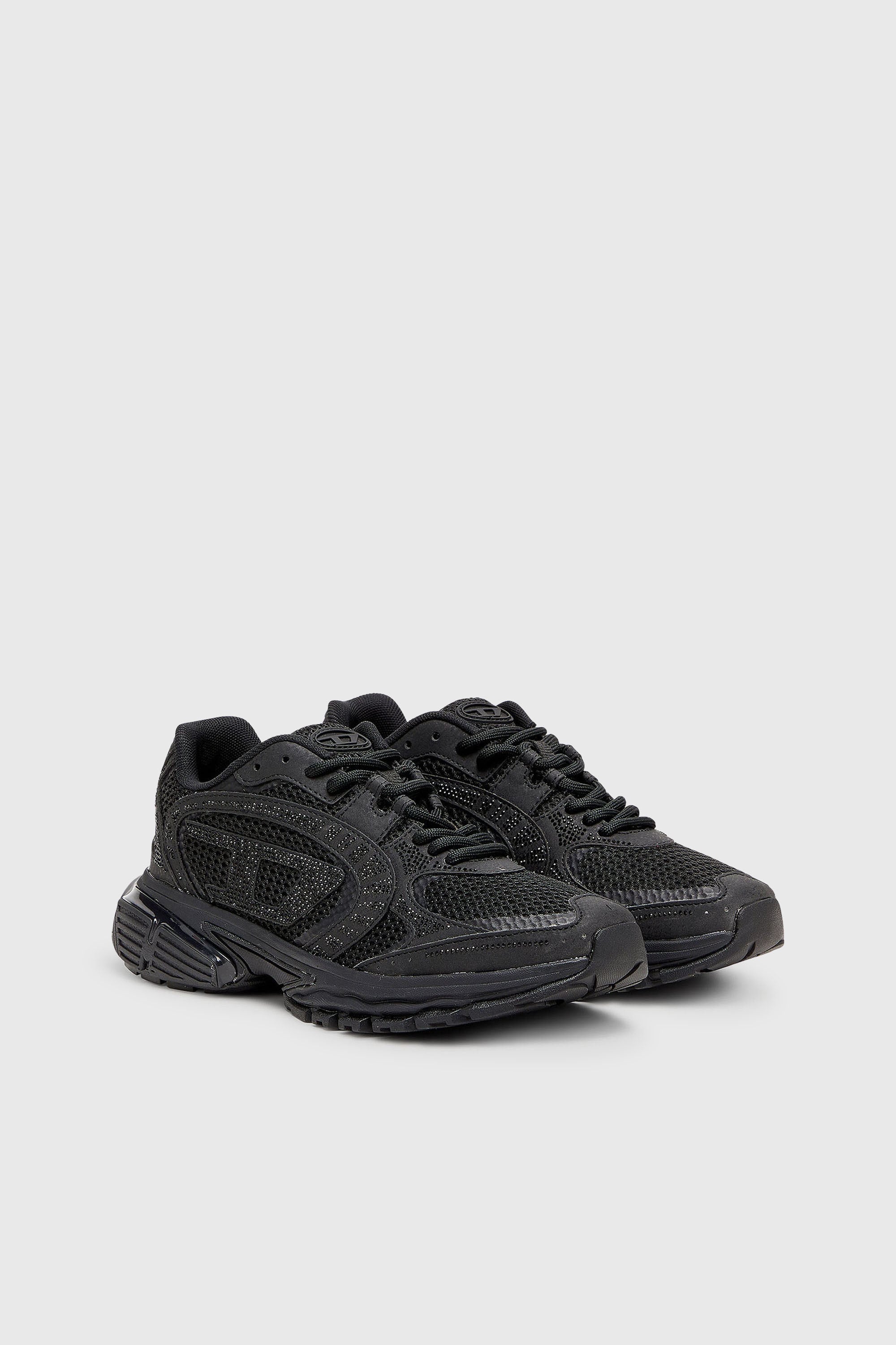 Diesel - S-PRO-V-DENSE LOW W, Woman's S-Pro-V-Dense - Mesh sneakers with crystals in Black - 2
