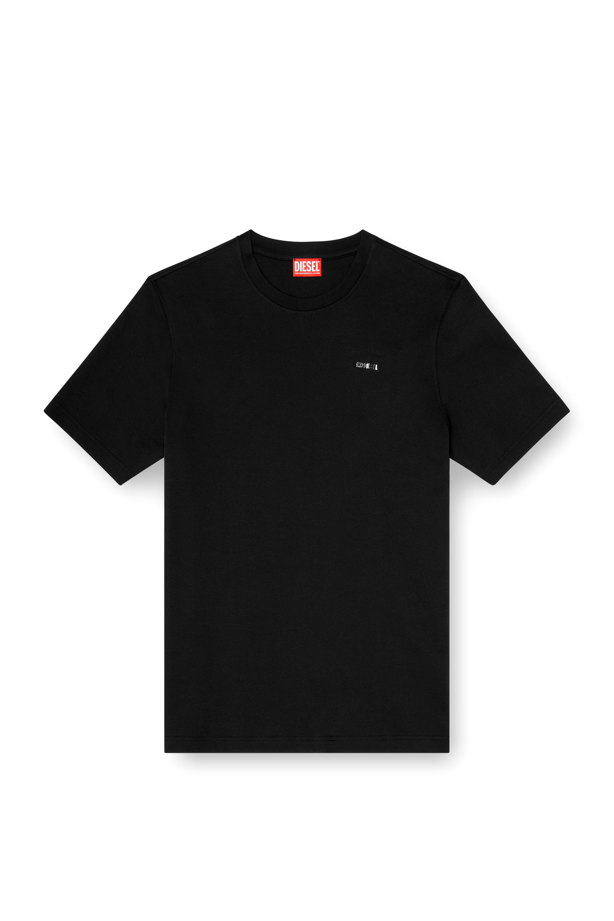 Diesel - T-ADJUST-MET, Man's Cotton T-shirt with small logo on chest in Black - 3