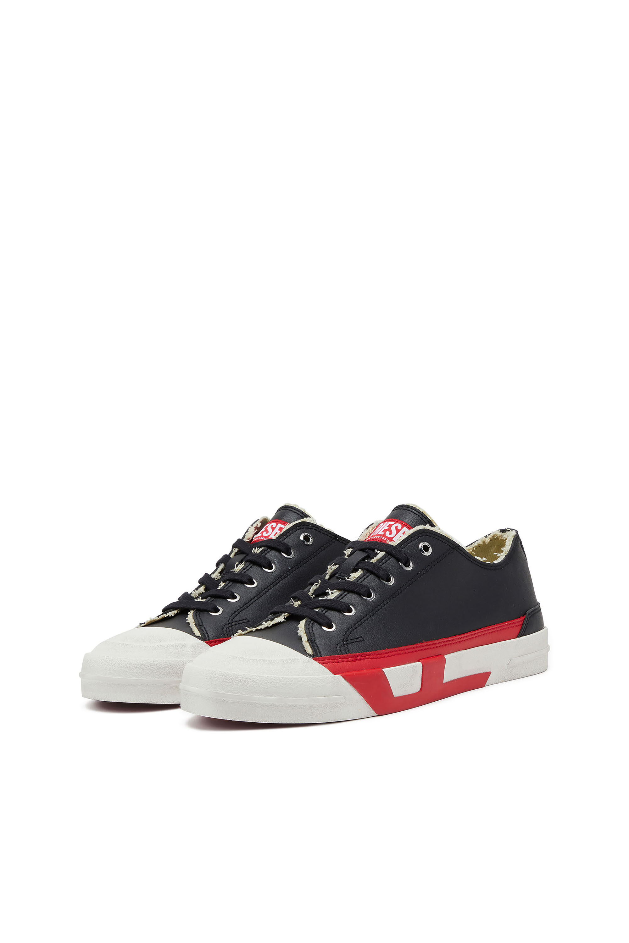 Diesel - S-D-VERSE LOW II, Man's S-D-Verse logo sneakers in Black/Red - 7