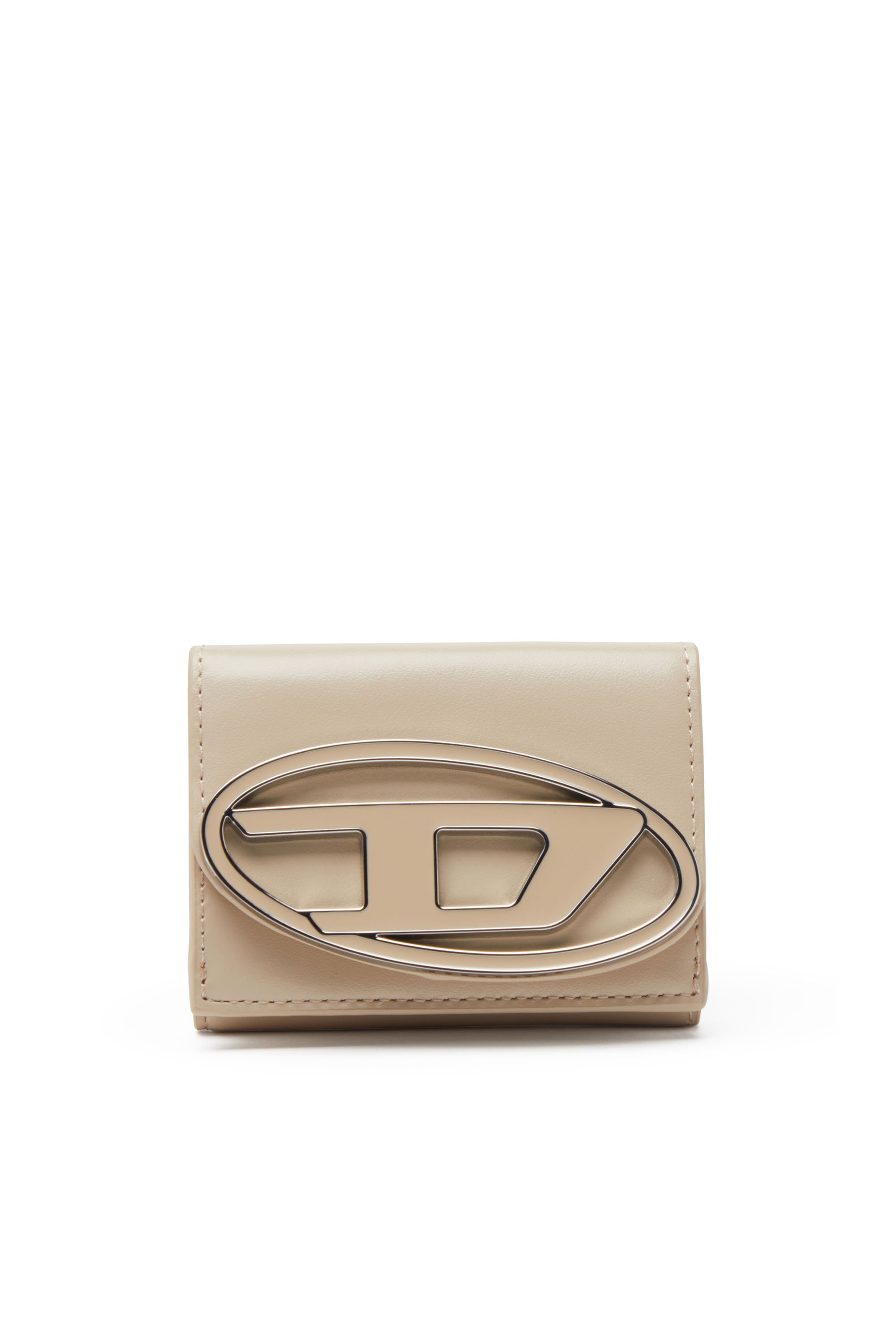 Diesel - 1DR TRI FOLD COIN XS II, Woman's Tri-fold wallet in leather in Beige - 1