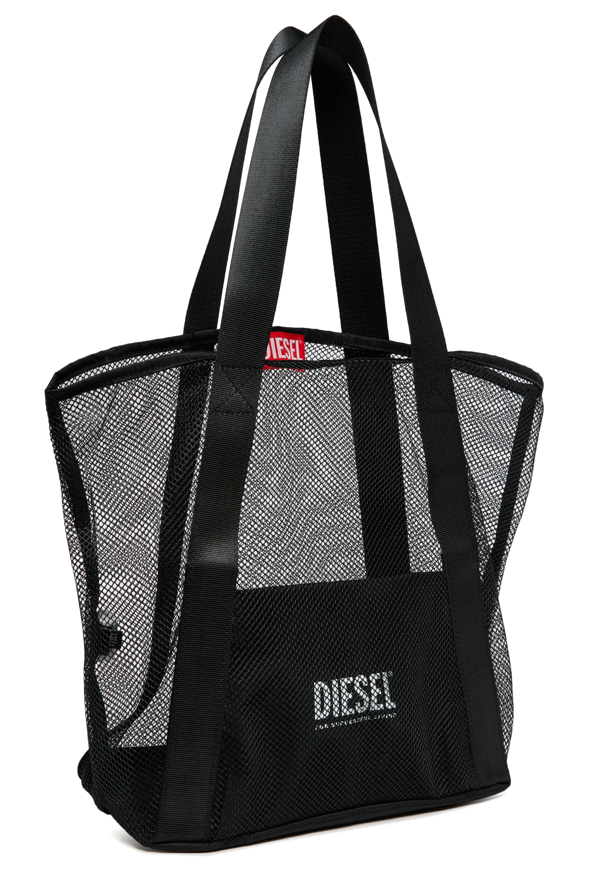 Diesel - WAPYS, Woman's WAPYS-Tote bag in nylon mesh in Black - 3