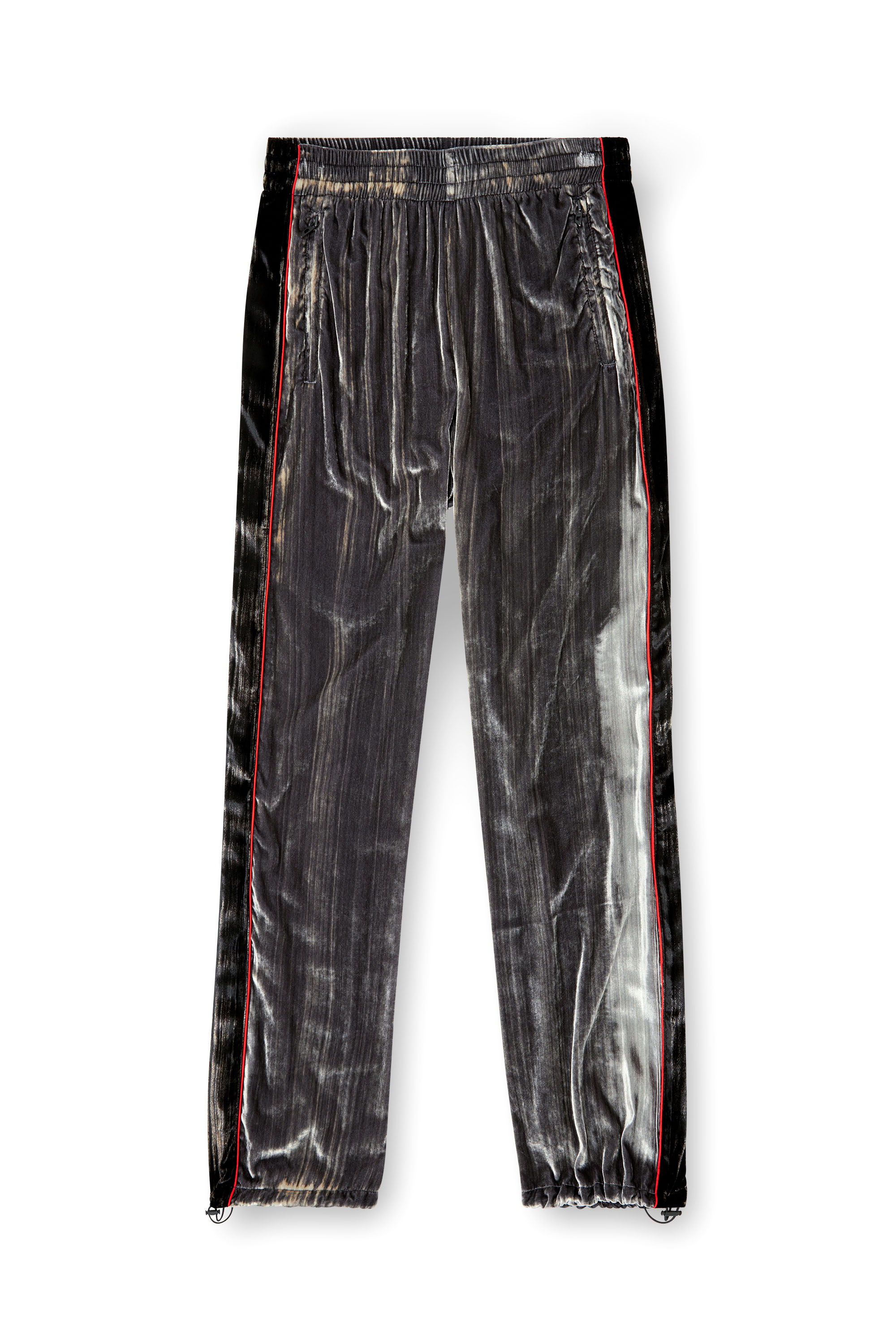 Diesel - P-HAY-FEM, Woman's Track pants in treated velvet in Dark grey - 2