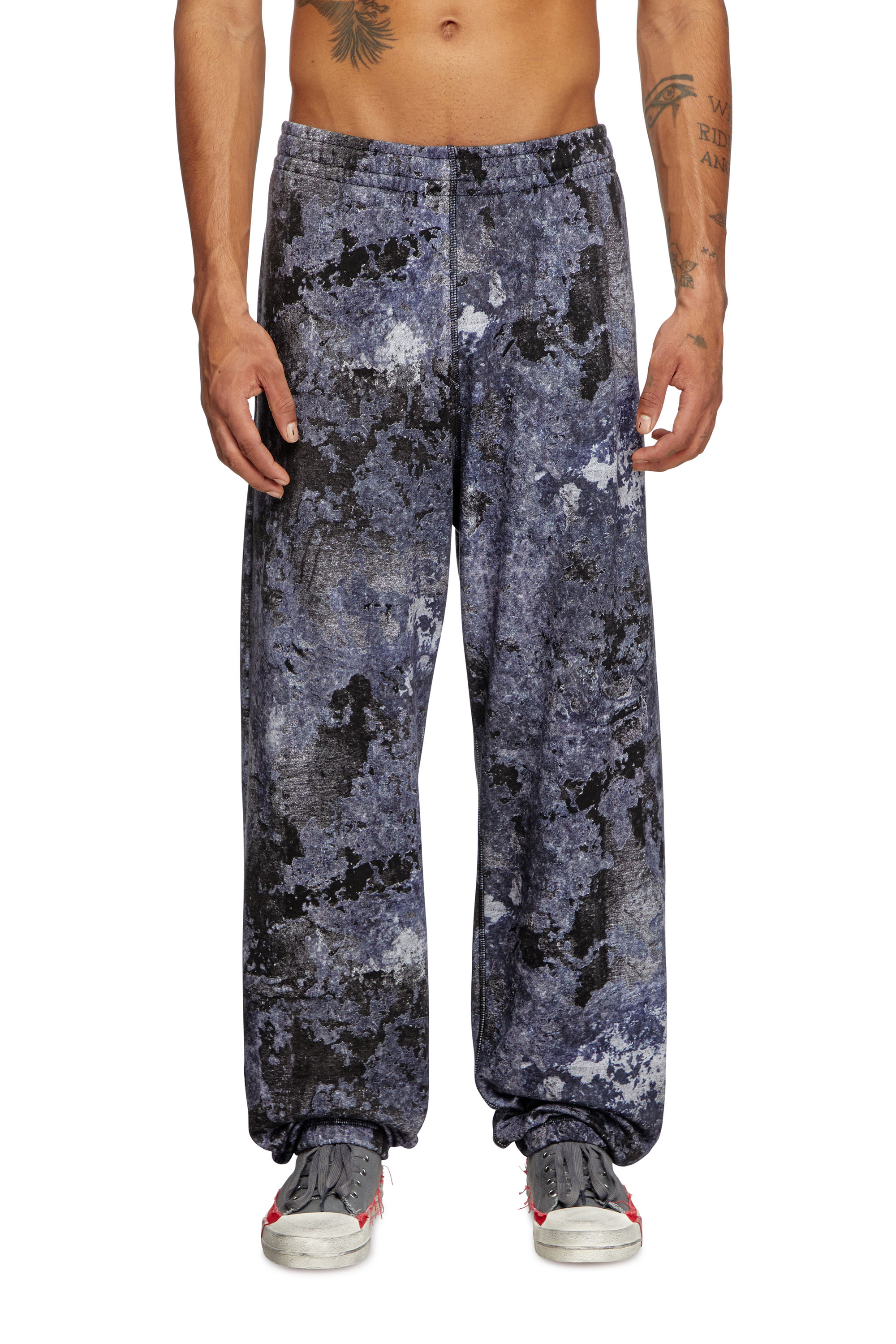 Diesel - P-MARKY-R2, Man's Sweatpants with marble wash treatment in Blue - 2