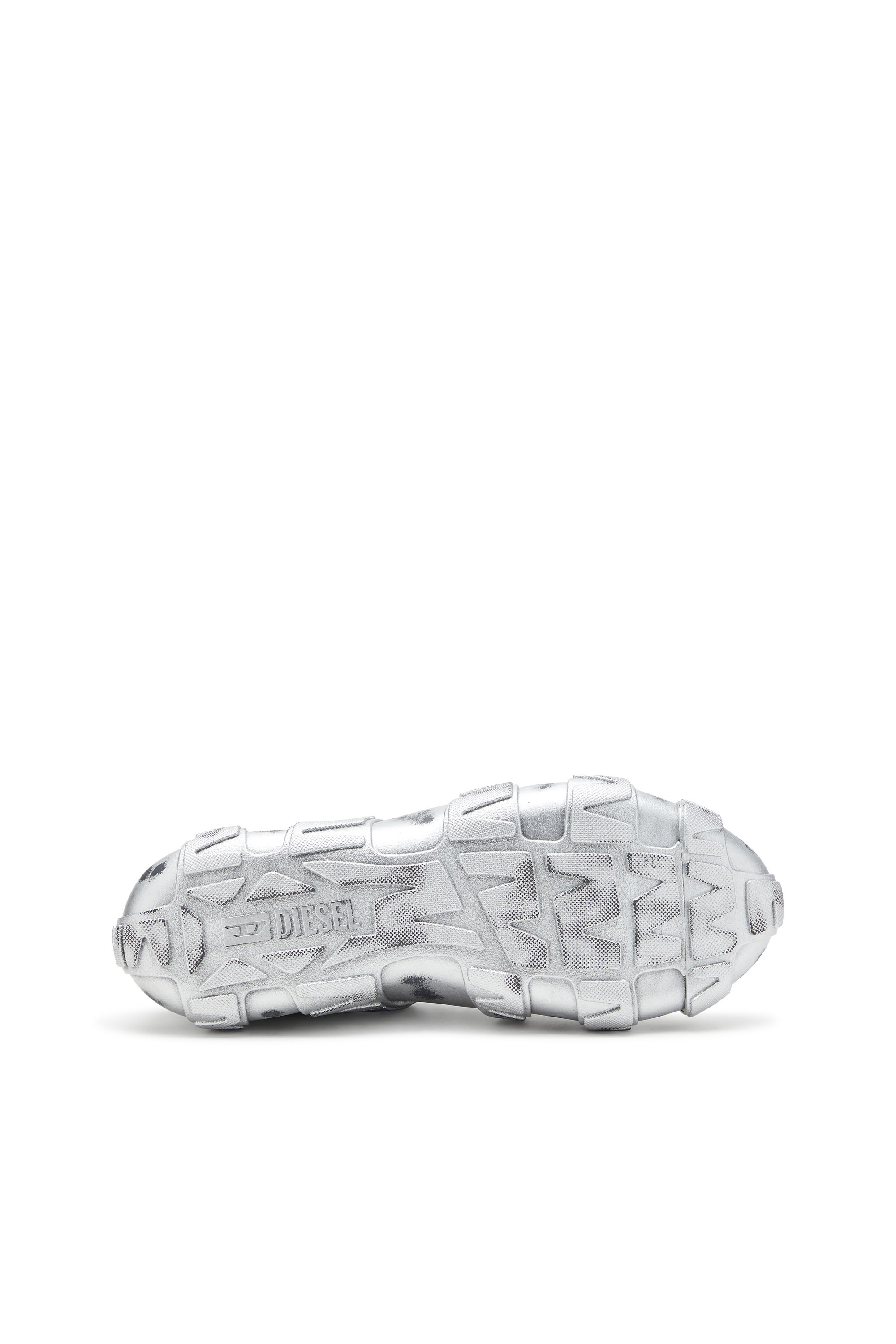 S-D-GRIFFE LOW, Silver Diesel - S-D-GRIFFE LOW, Man's S-D-Griffe-Metallic sneakers in mesh and PU in Silver - 5