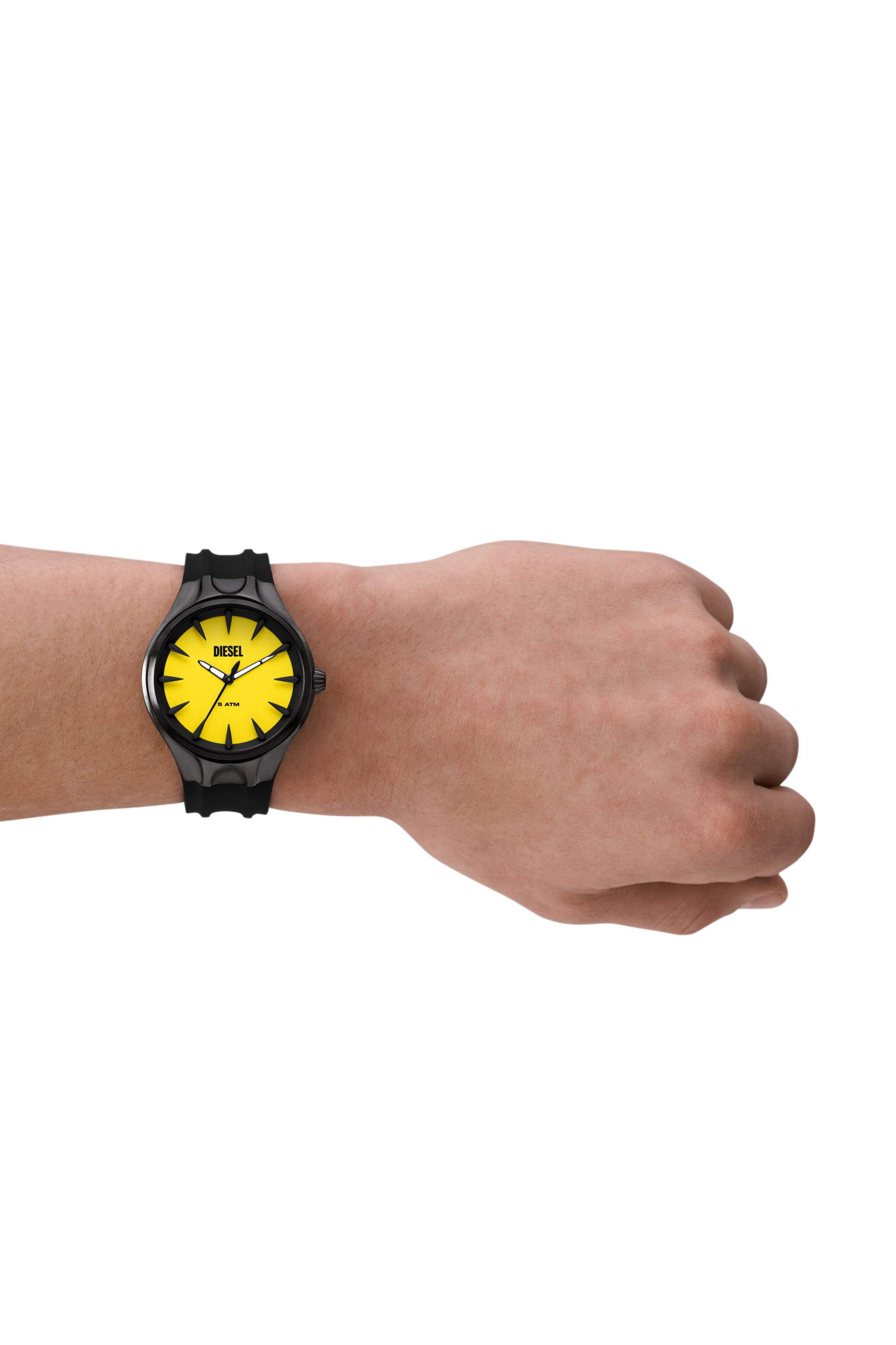 Diesel - DZ2201, Man Streamline three-hand black silicone watch in Black - Image 5
