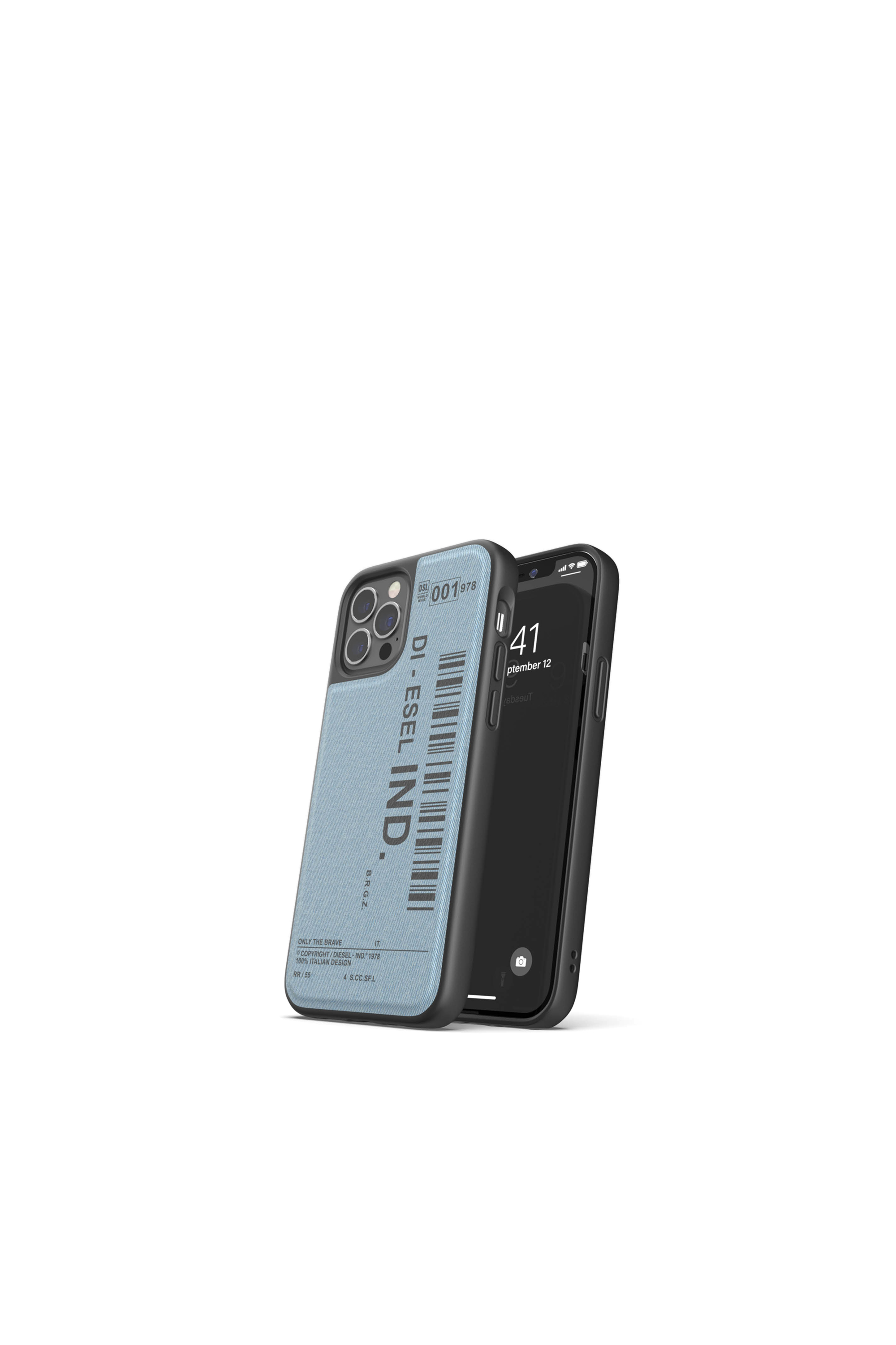Diesel - 42543 STANDARD CASE, Unisex Moulded Case Denim for iPhone 12/12 Pro in Blue - Image 3