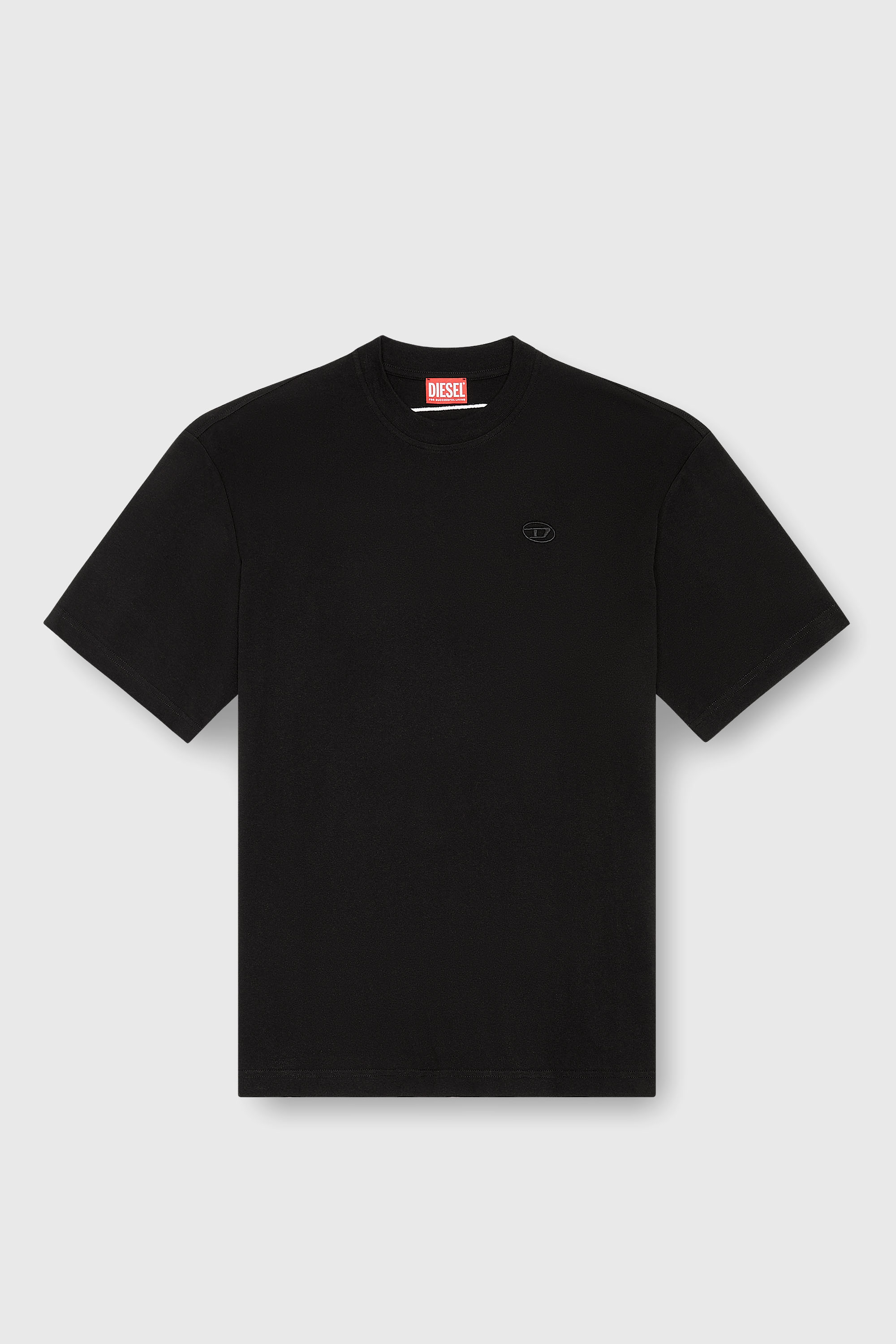 Diesel - T-BOGGY-MEGOVAL-D, Man's T-shirt with maxi oval D embroidery in Black - 2