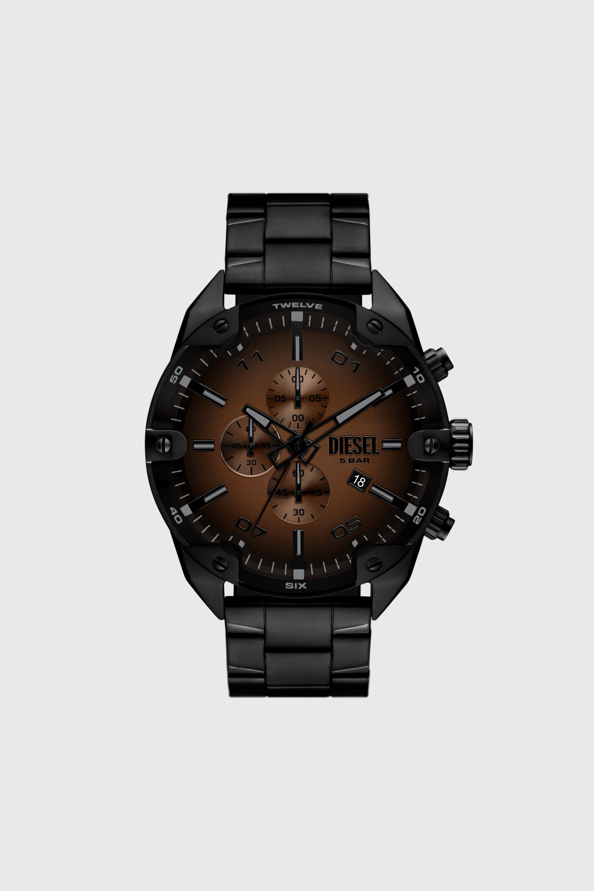 Diesel - DZ4691 WATCH, Man's Spiked black stainless steel watch in Black - 1