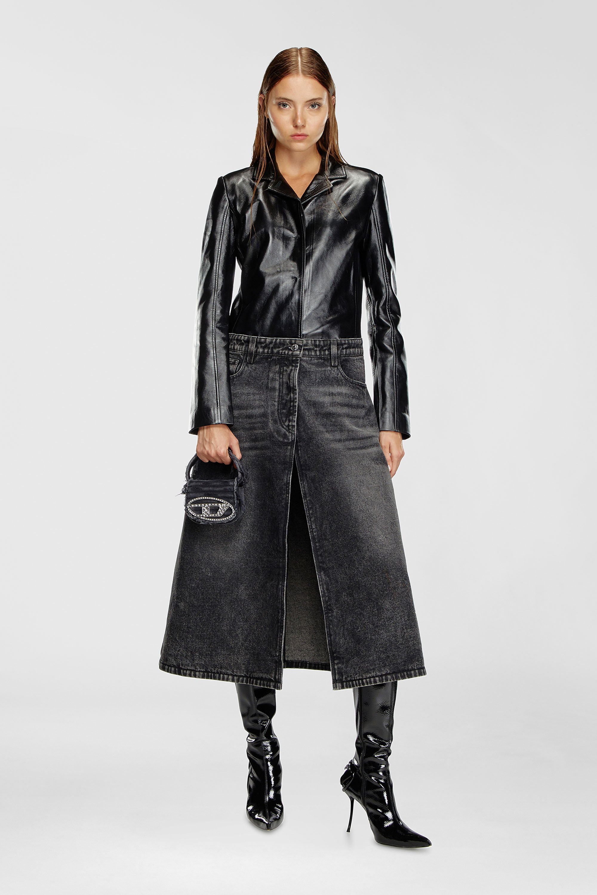Diesel - 1DR XS, Woman's 1DR XS-Iconic mini bag in canvas and leather in Black - 2