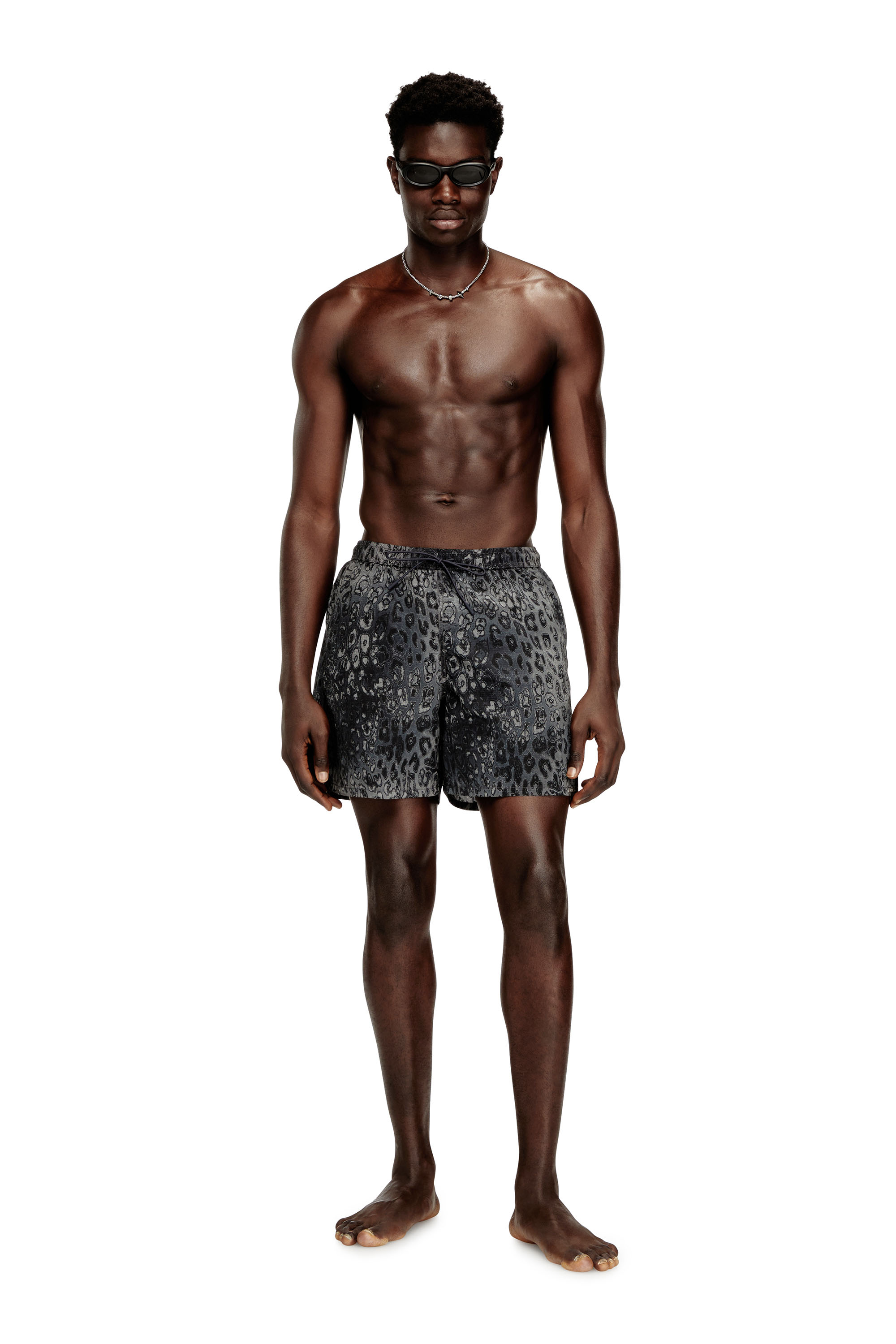 Diesel - SOCCER-41-UTLT, Man's Swim shorts with animalier print in null - 1