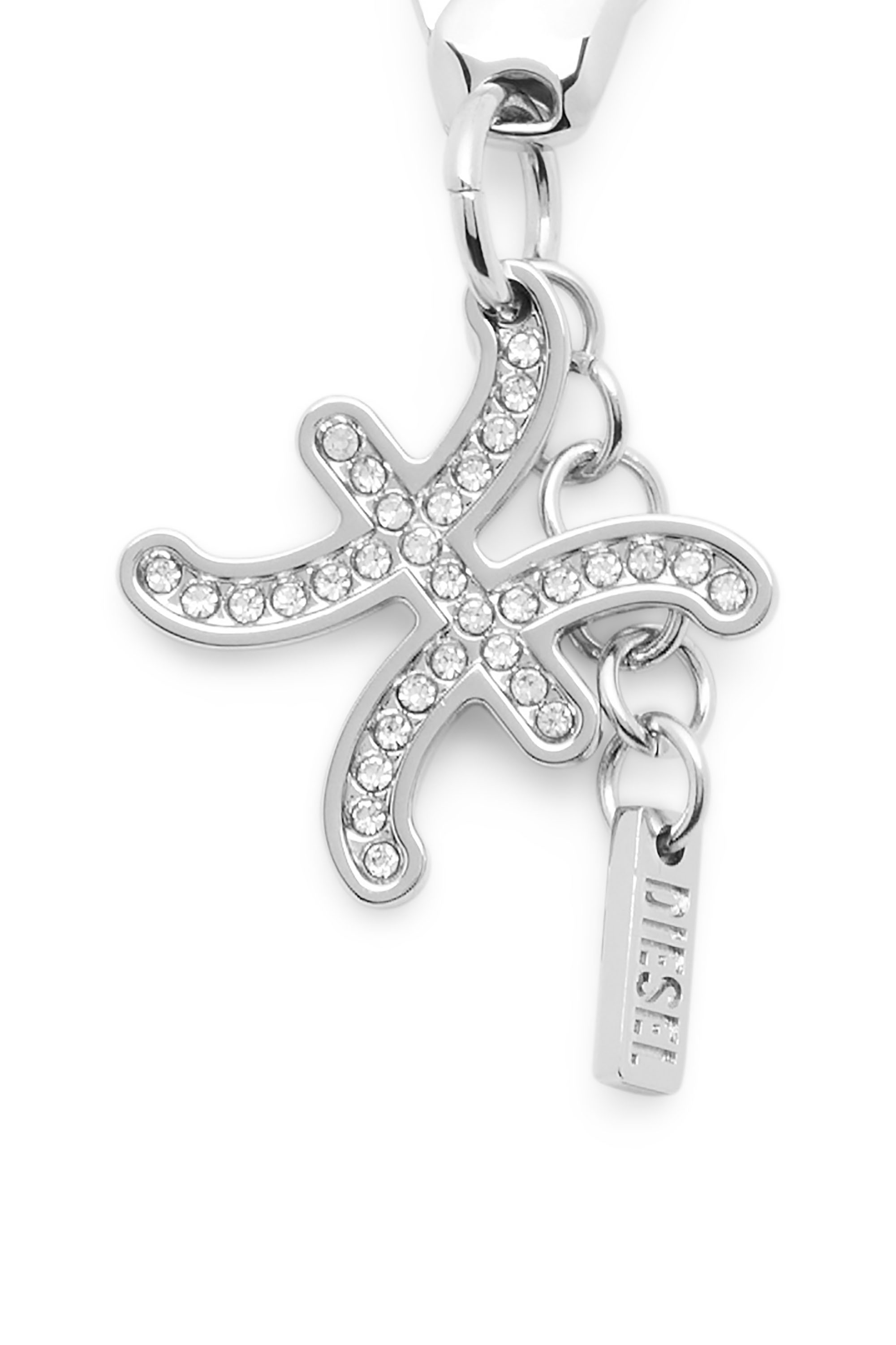Diesel - CHARM PISCES, Unisex's Metal Pisces charm with rhinestones in Silver - 3