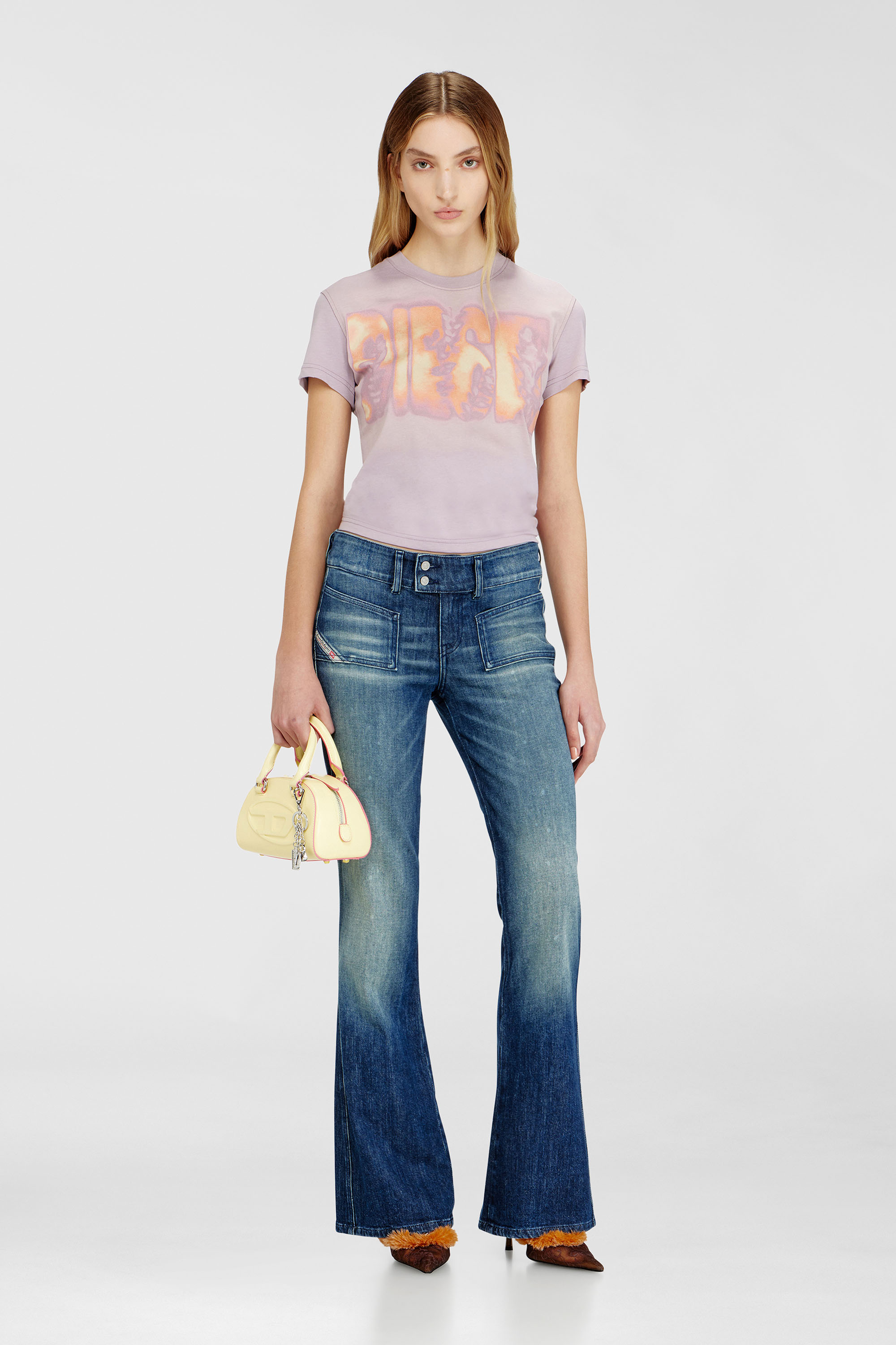 Diesel - T-ILA-AA3, Woman's Slim jersey T-shirt with graphic print in Lilac - 2