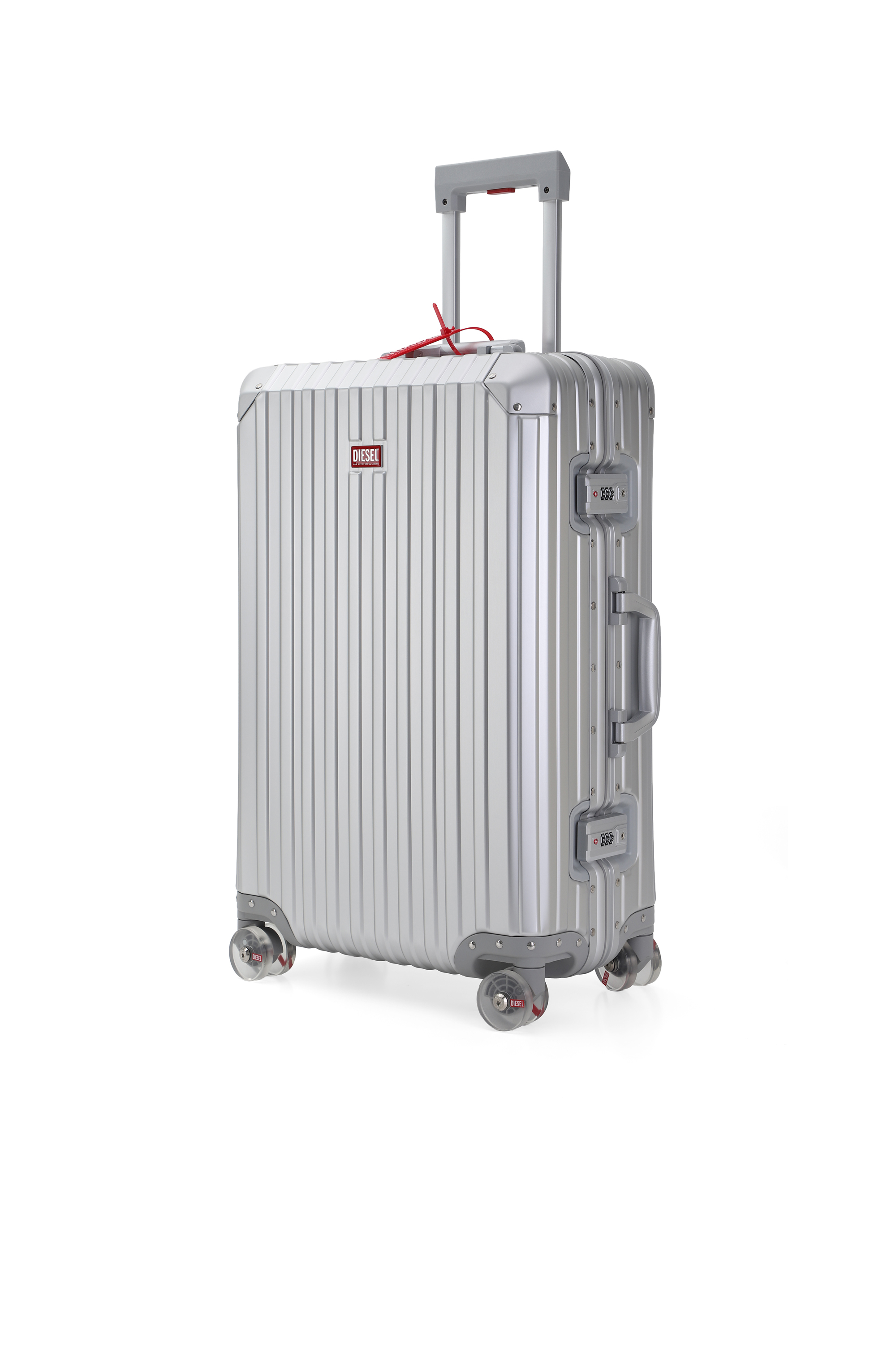 Diesel - DIESEL ALUMINUM TROLLEY- DSL002, Unisex's Aluminum suitcase size M in Silver - 5