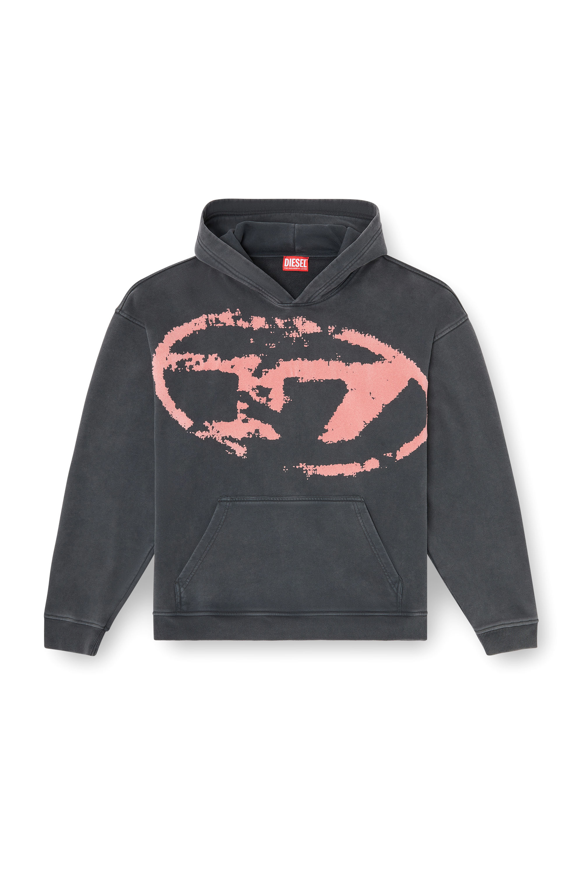 Diesel - S-BOXT-HOOD-R10, Man's Hoodie with flocked Oval D logo in null - 3