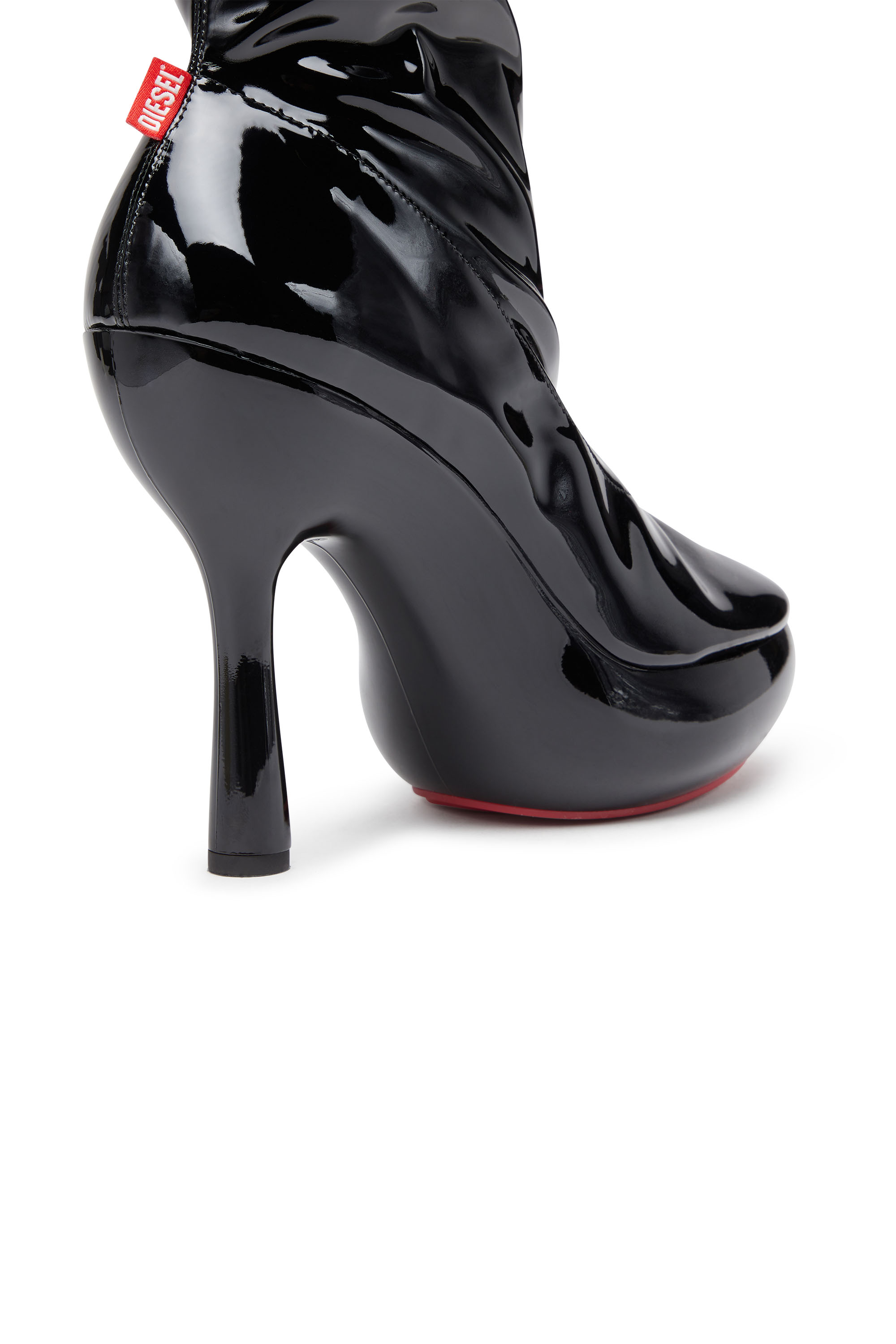 D-LAKE PLATFORM MIDB ZIP  STRETCH, Black Diesel - D-LAKE PLATFORM MIDB ZIP  STRETCH, Woman's D-Lake-Platform ankle boots in patent stretch PU in Black - 5