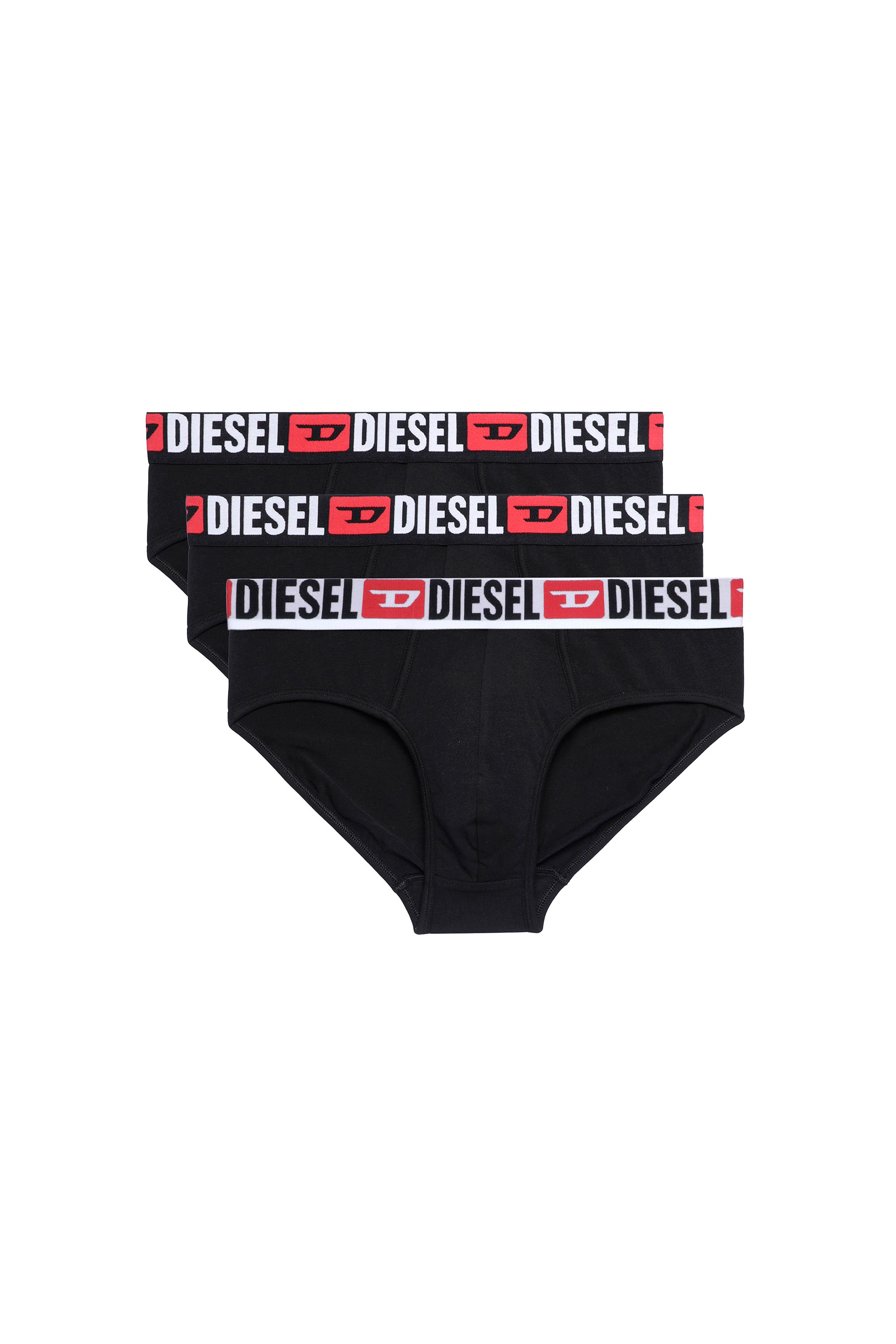 Diesel - UMBR-ANDRETHREEPACK, Man Three-pack of solid-colour briefs in Black - Image 1